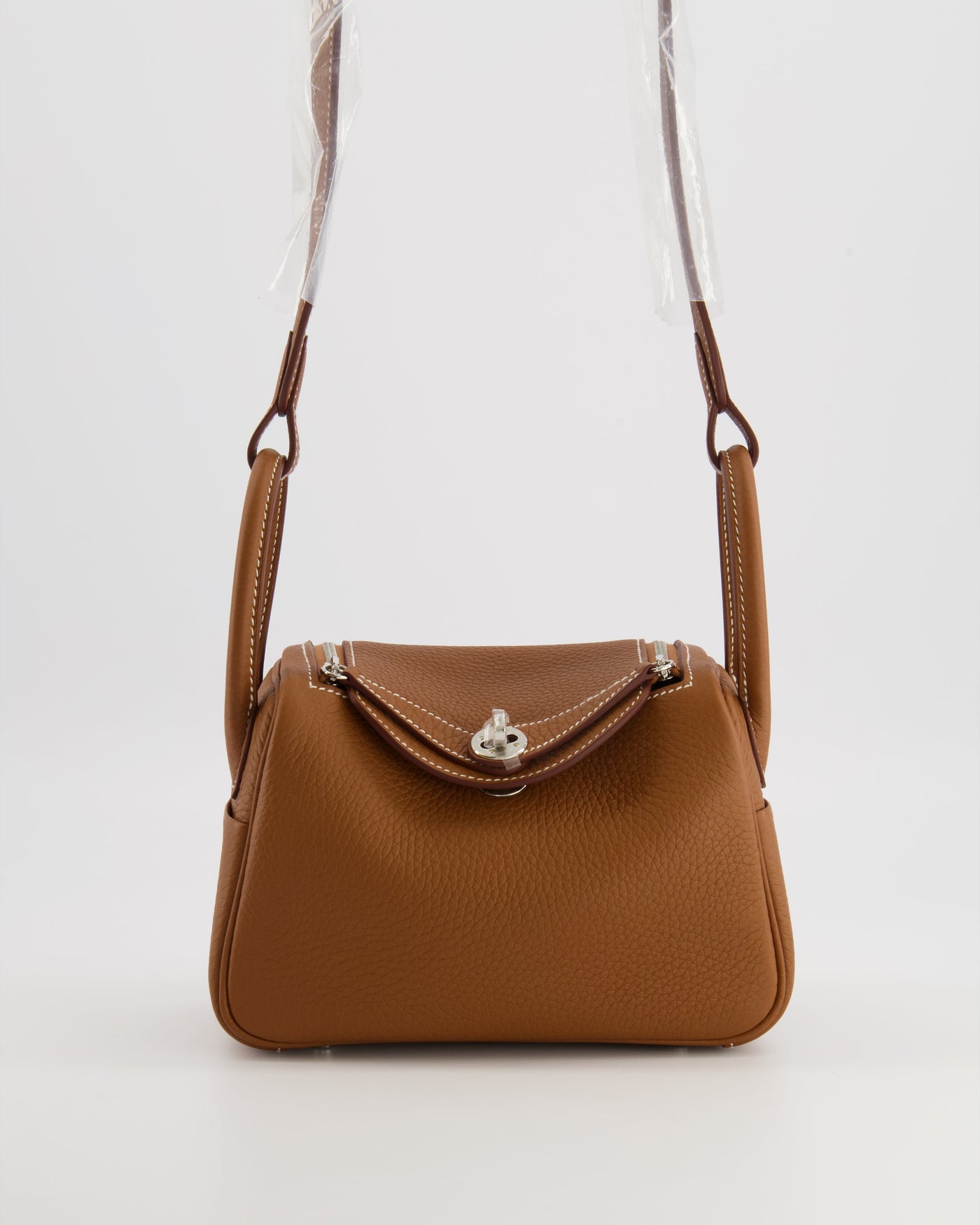 Hermes Mini Lindy Bag in Gold Taurillon Clemence Leather with Palladium Hardware - Product Image 2