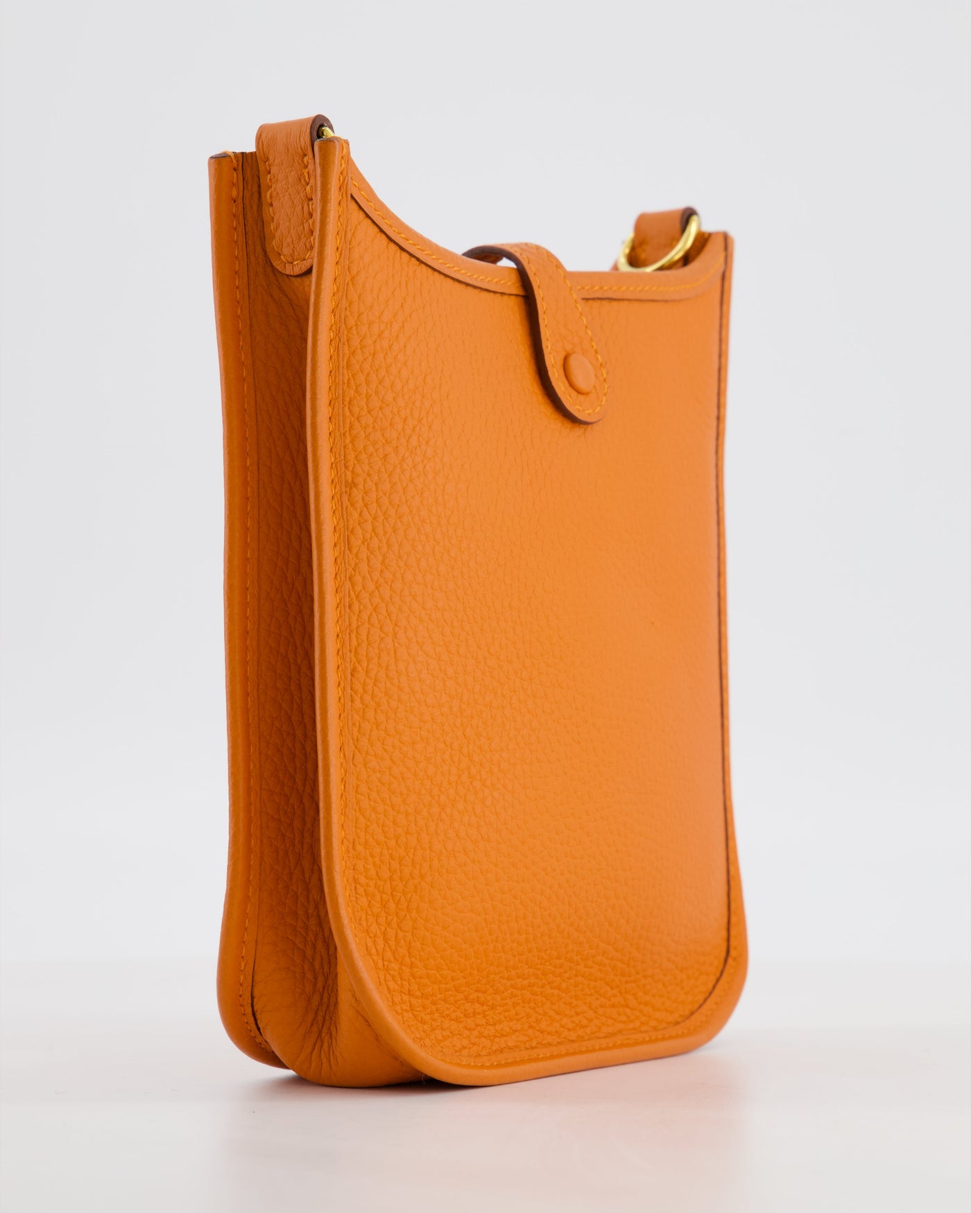 Hermes Mini Evelyne Bag in Orange Clemence Leather with Gold Hardware - Product Image 12