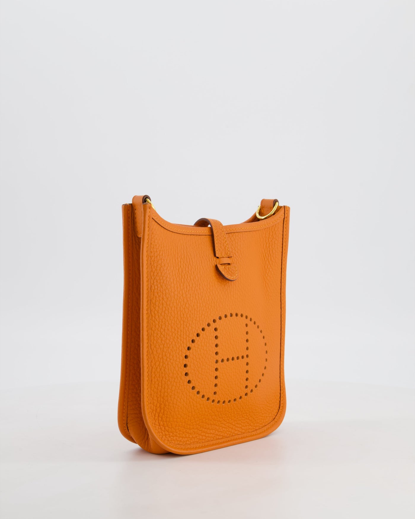 Hermes Mini Evelyne Bag in Orange Clemence Leather with Gold Hardware - Product Image 2