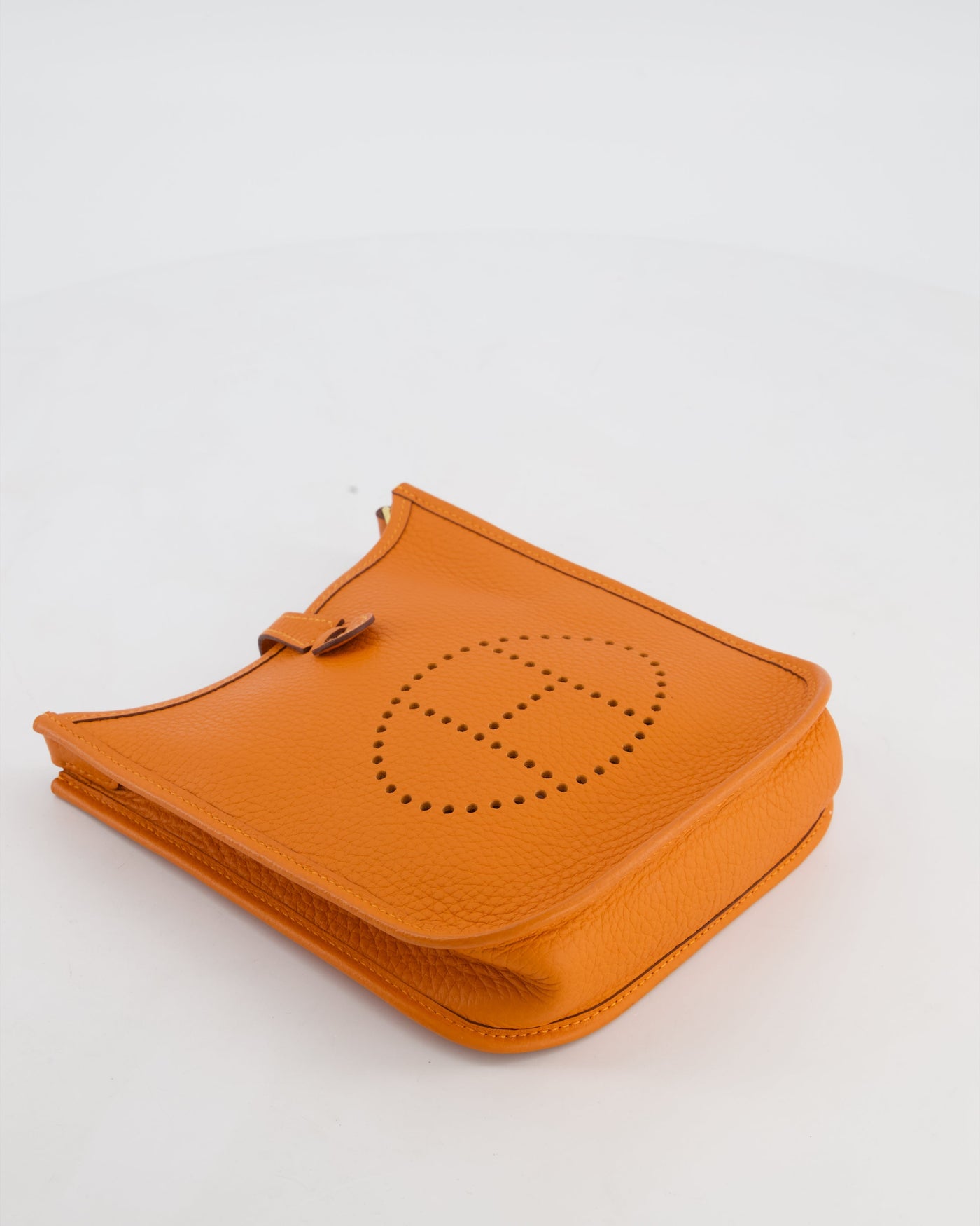 Hermes Mini Evelyne Bag in Orange Clemence Leather with Gold Hardware - Product Image 15