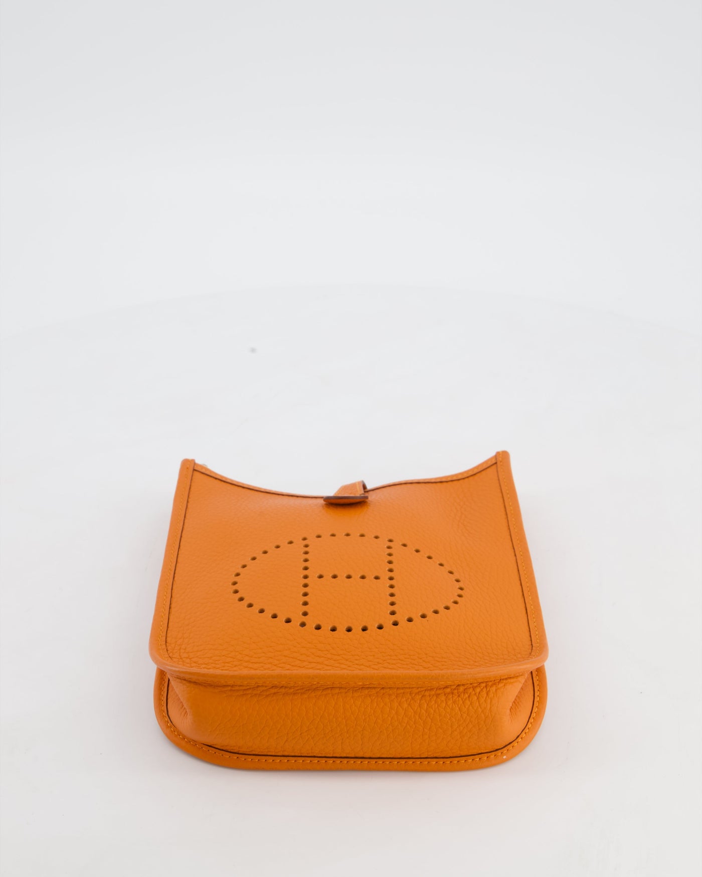 Hermes Mini Evelyne Bag in Orange Clemence Leather with Gold Hardware - Product Image 17