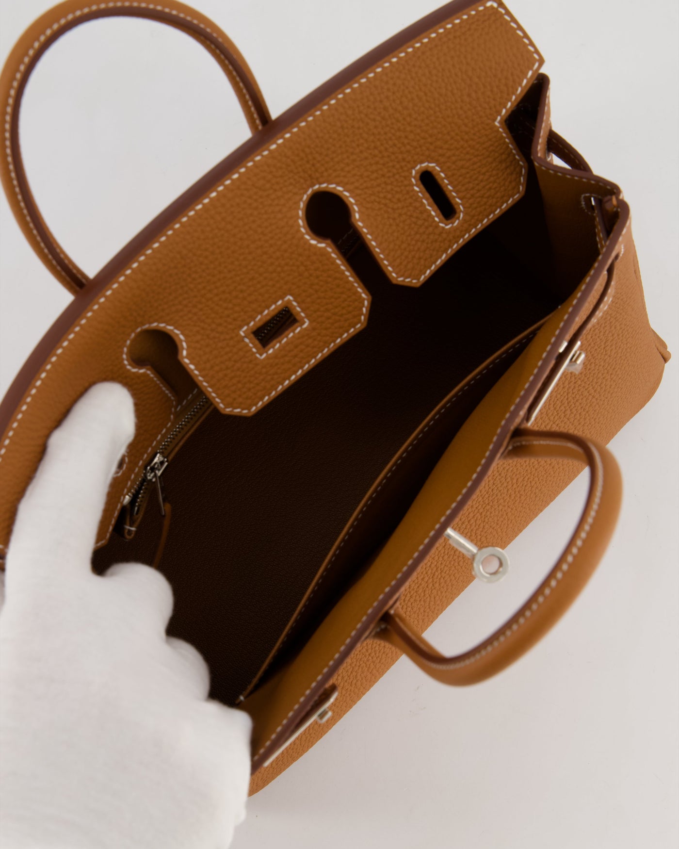 Hermes Birkin 25 Retourne Gold Togo Leather with Palladium Hardware - Product Image 20