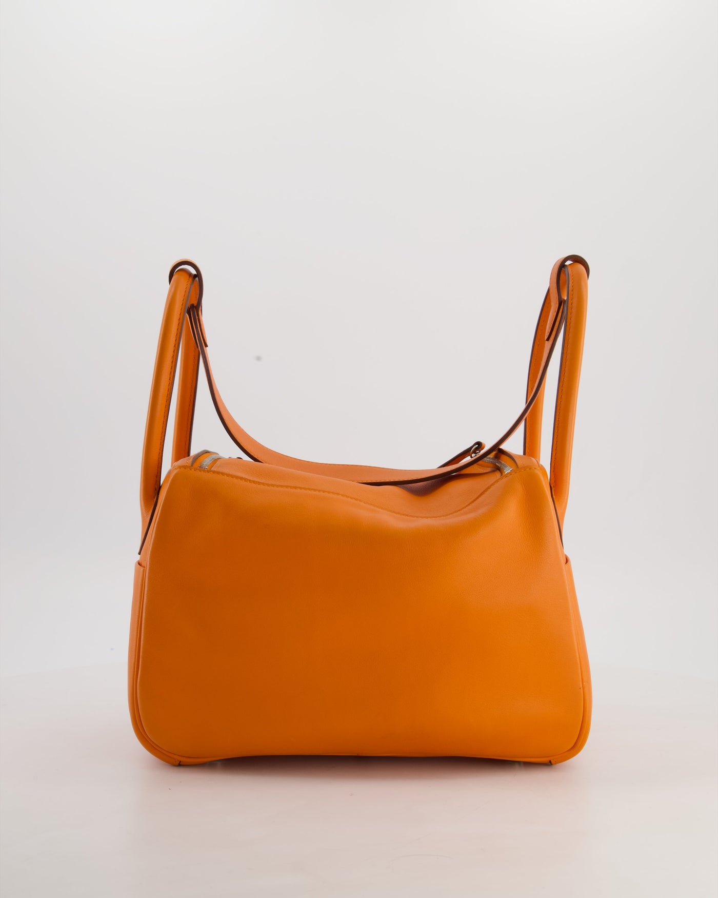 Hermes Lindy 26 Bag in Orange H Swift Leather with Palladium Hardware - Product Image 6