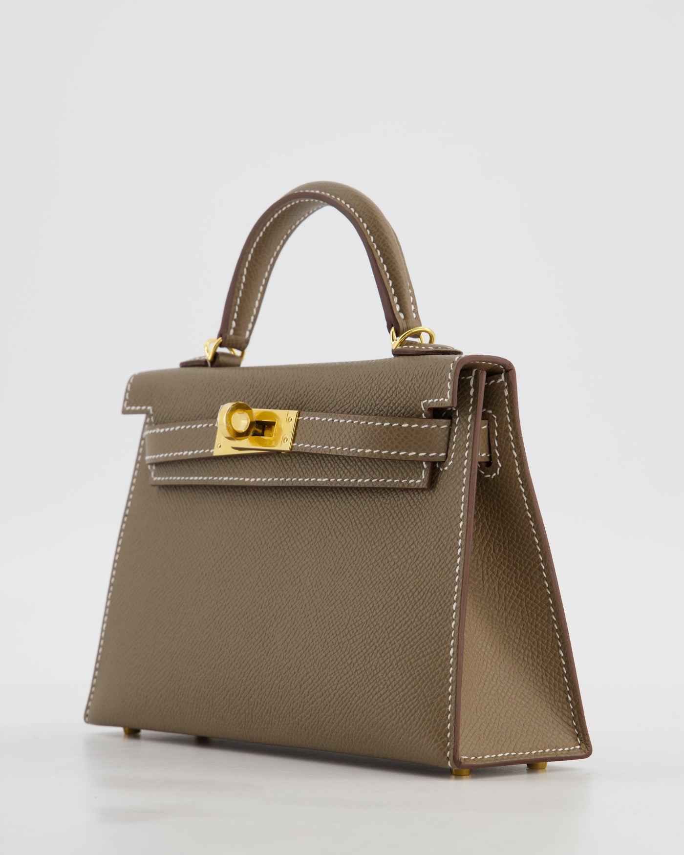 *HOT* Hermes Mini Kelly II 20 Bag in Etoupe Epsom Leather with Gold Hardware - Product Image 15