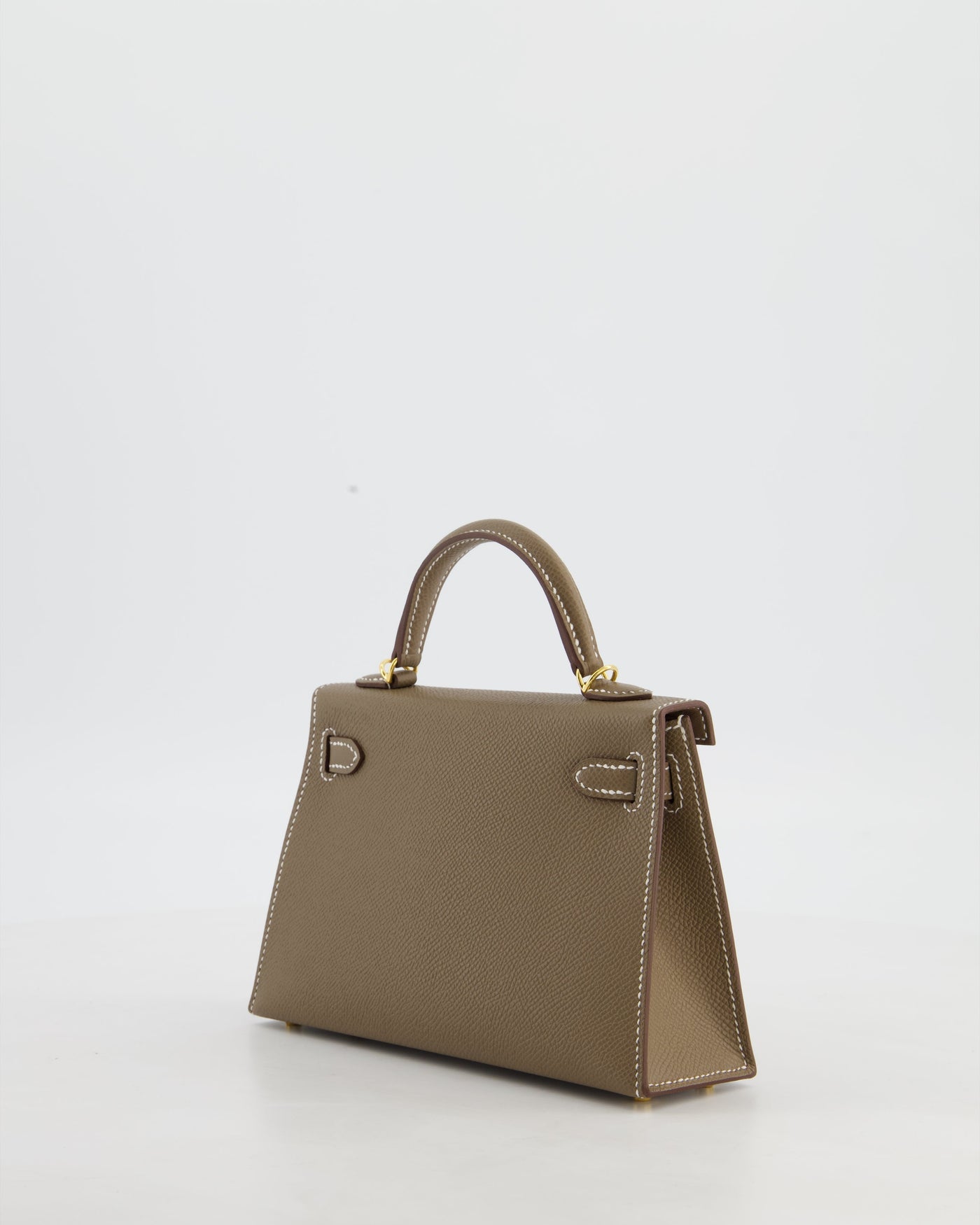 *HOT* Hermes Mini Kelly II 20 Bag in Etoupe Epsom Leather with Gold Hardware - Product Image 9