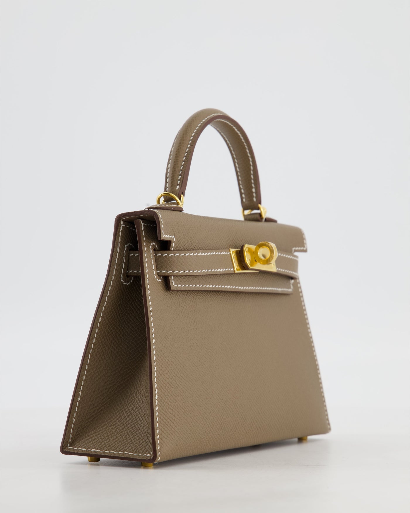 *HOT* Hermes Mini Kelly II 20 Bag in Etoupe Epsom Leather with Gold Hardware - Product Image 14