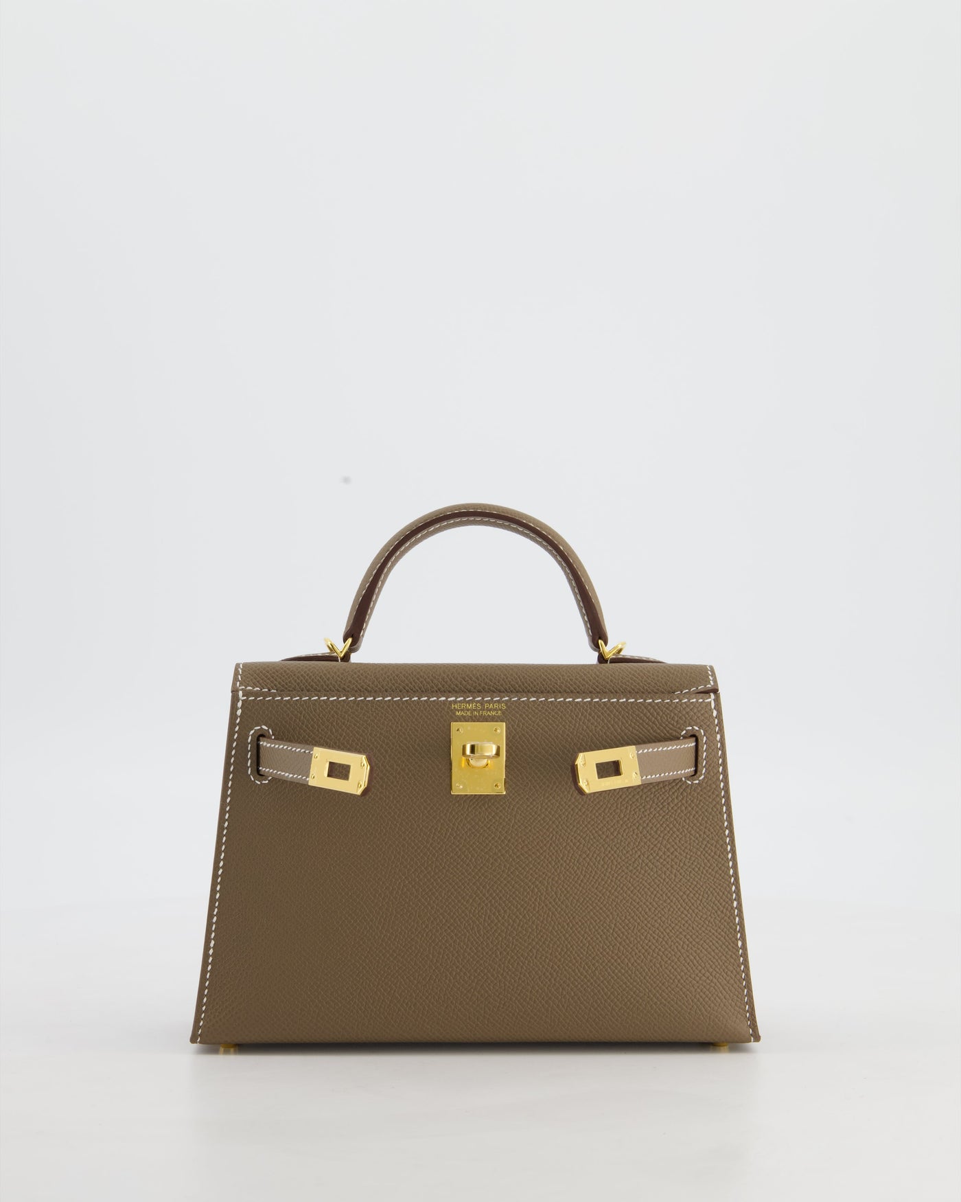 *HOT* Hermes Mini Kelly II 20 Bag in Etoupe Epsom Leather with Gold Hardware - Product Image 6