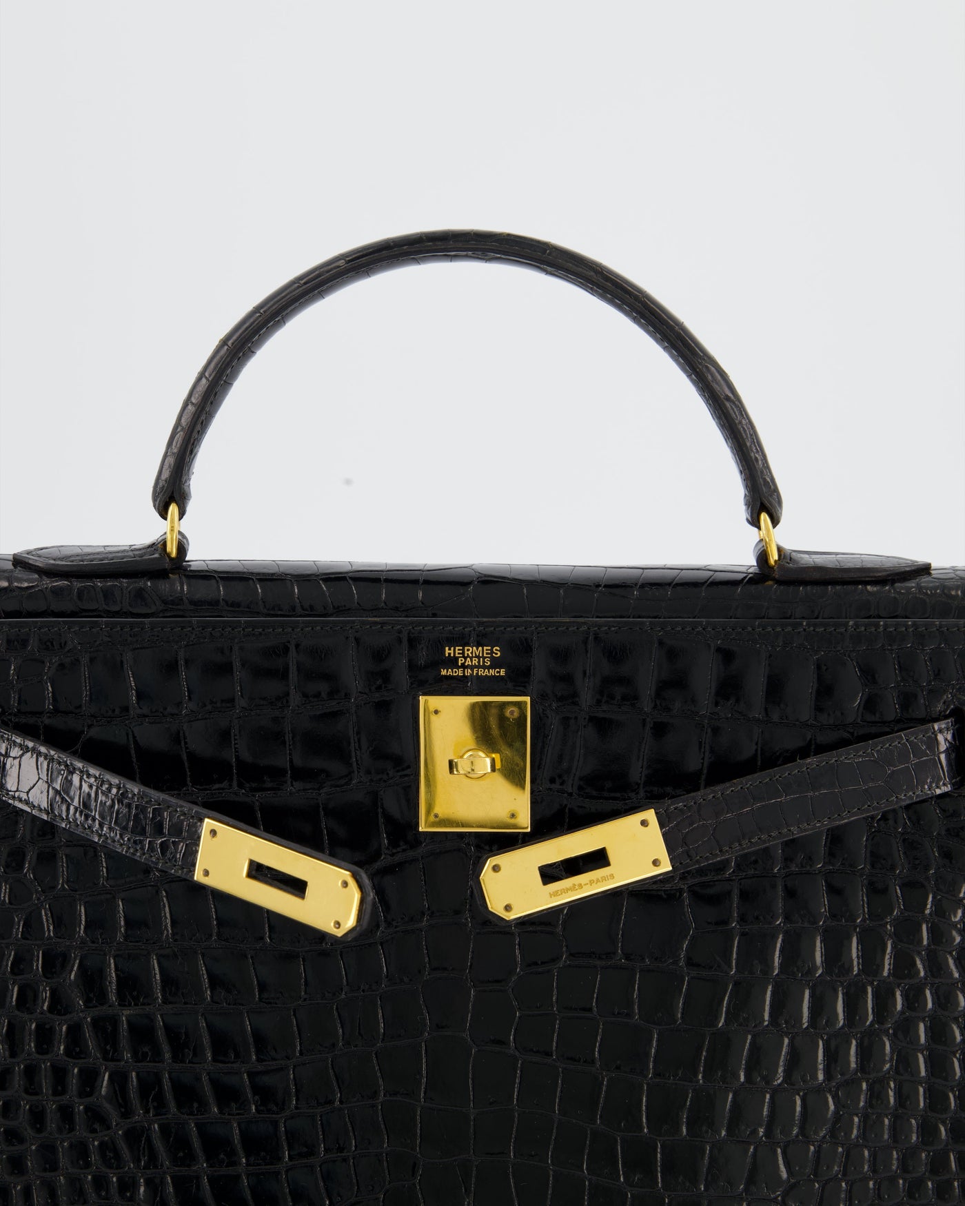 *HOT* Hermes Kelly 32 Sellier Bag in Noir Porosus Crocodile Leather with Gold Hardware - Product Image 15