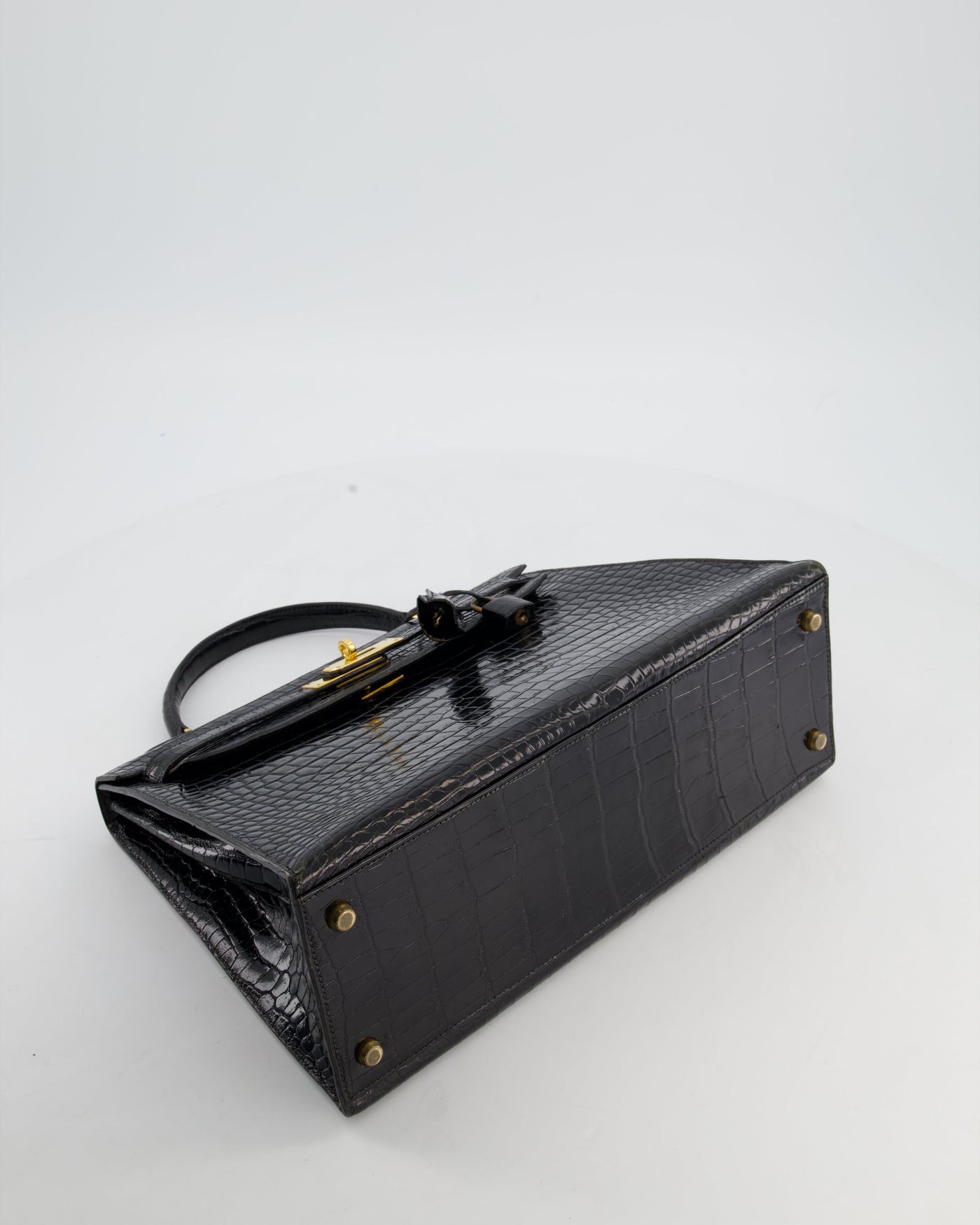 *HOT* Hermes Kelly 32 Sellier Bag in Noir Porosus Crocodile Leather with Gold Hardware - Product Image 18