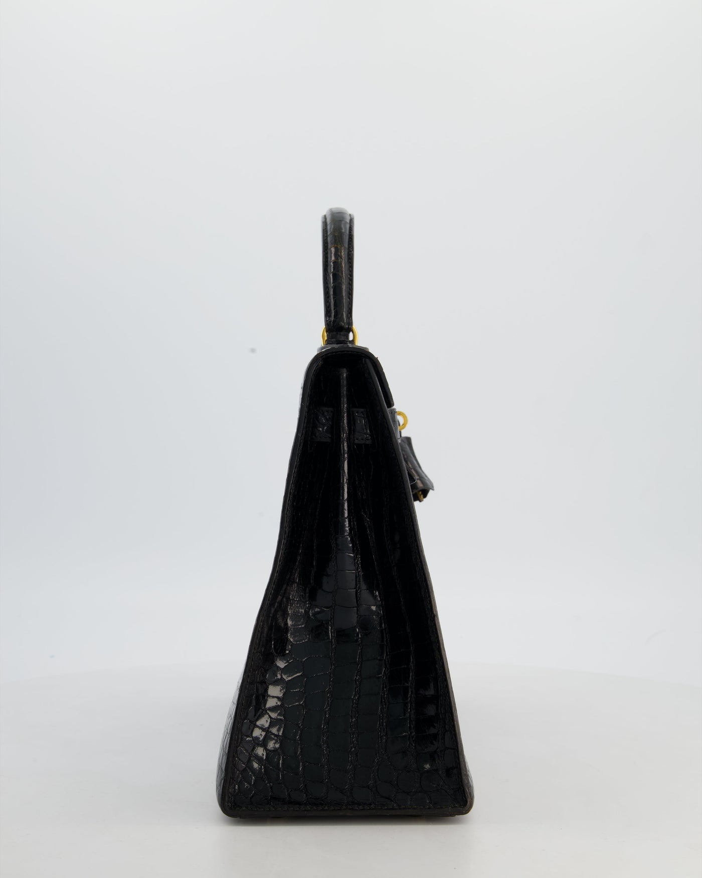 *HOT* Hermes Kelly 32 Sellier Bag in Noir Porosus Crocodile Leather with Gold Hardware - Product Image 4
