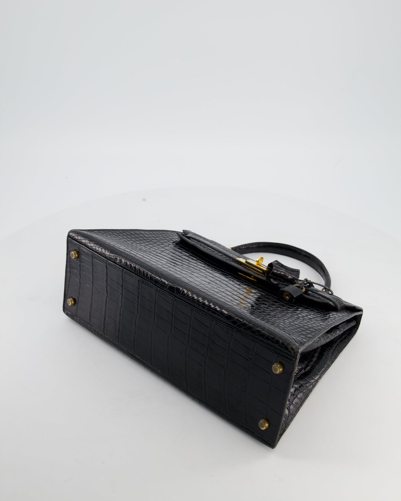 *HOT* Hermes Kelly 32 Sellier Bag in Noir Porosus Crocodile Leather with Gold Hardware - Product Image 20