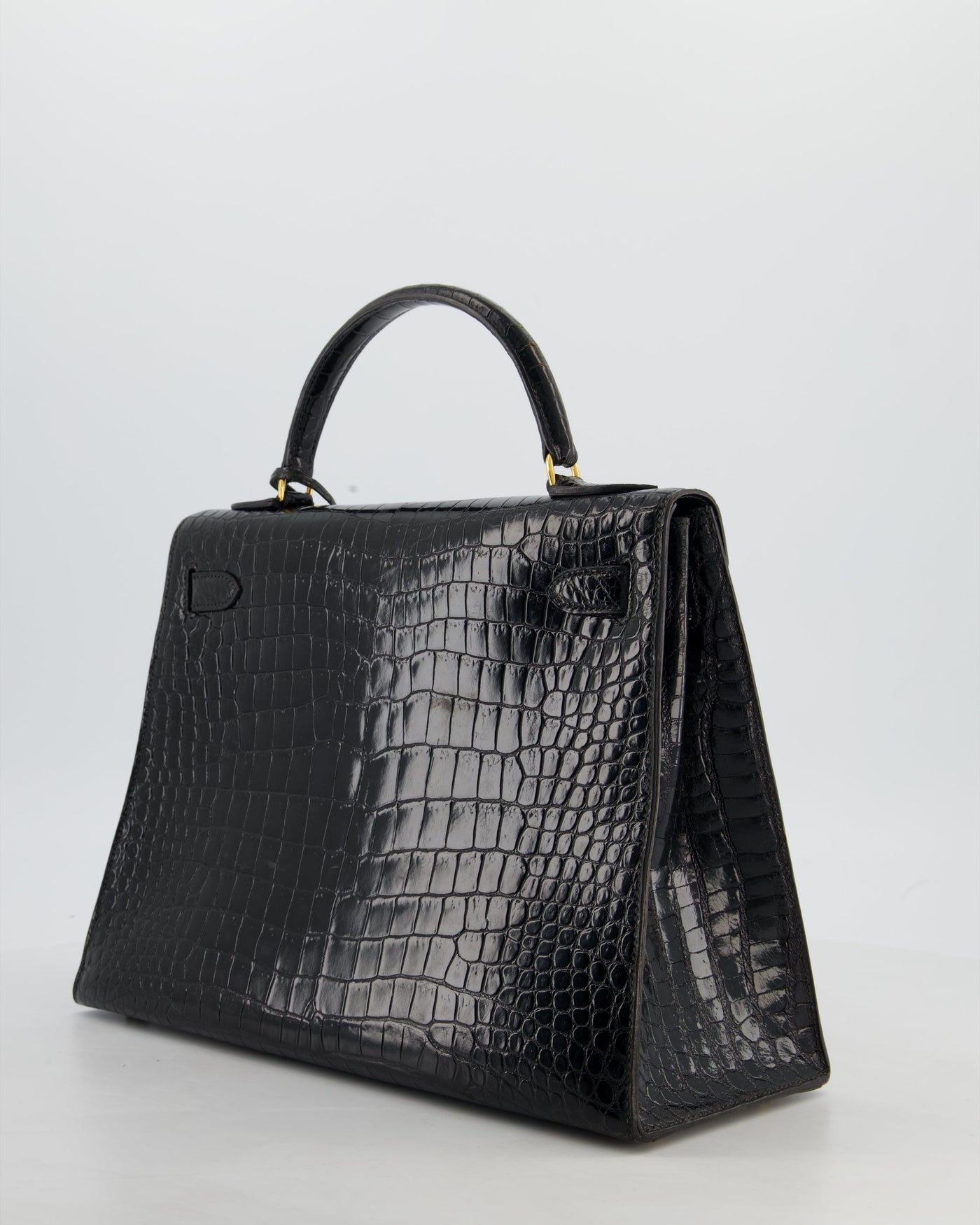 *HOT* Hermes Kelly 32 Sellier Bag in Noir Porosus Crocodile Leather with Gold Hardware - Product Image 5