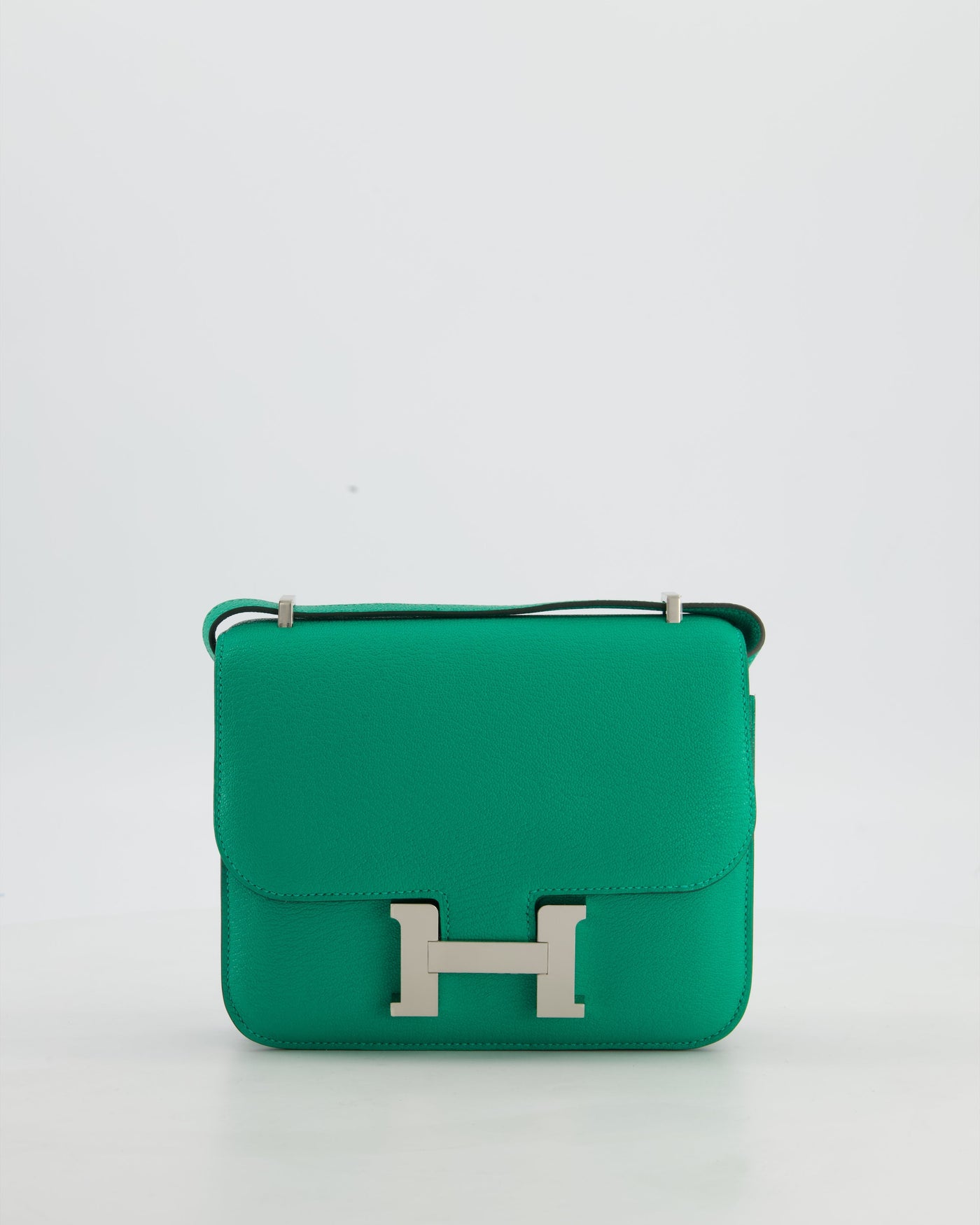 Hermes Mini Constance III Miroir 18 Bag in Menthe Chevre Mysore Leather with Palladium Hardware | Studio Nafay