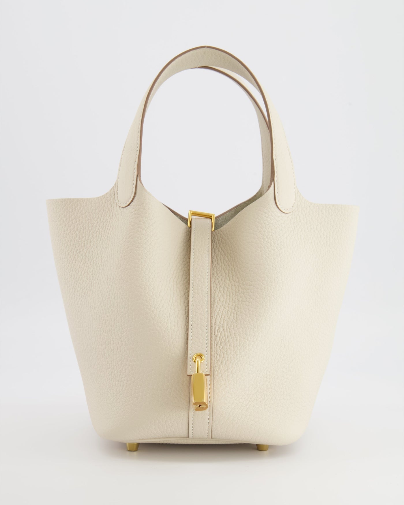*RARE* Hermes Picotin Lock 18 Bag in Craie Clemence Leather with Gold Hardware | Studio Nafay