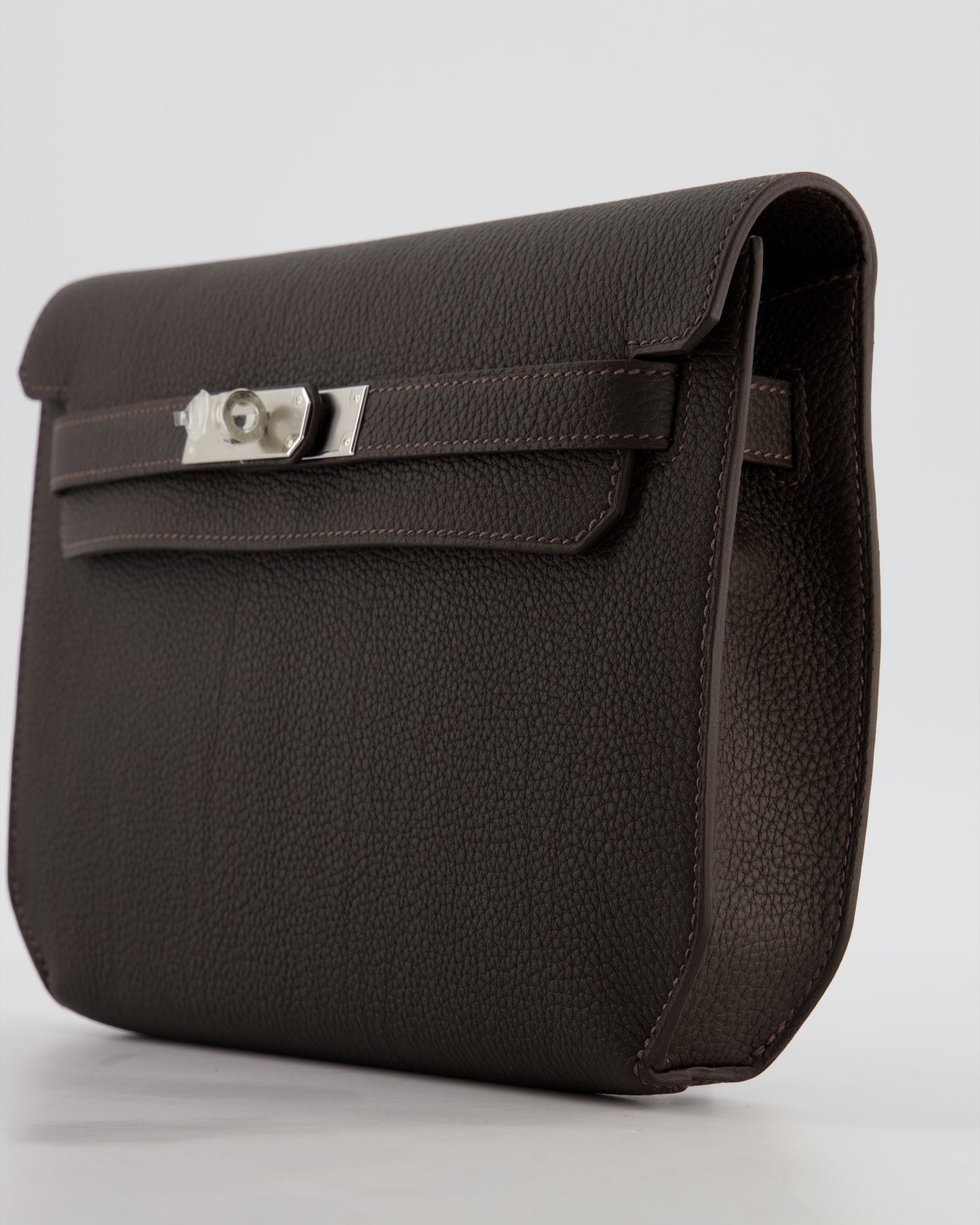 *RARE* Hermes Kelly Depeches 25 Bag in Bai Brun Togo Leather with Palladium Hardware - Product Image 11