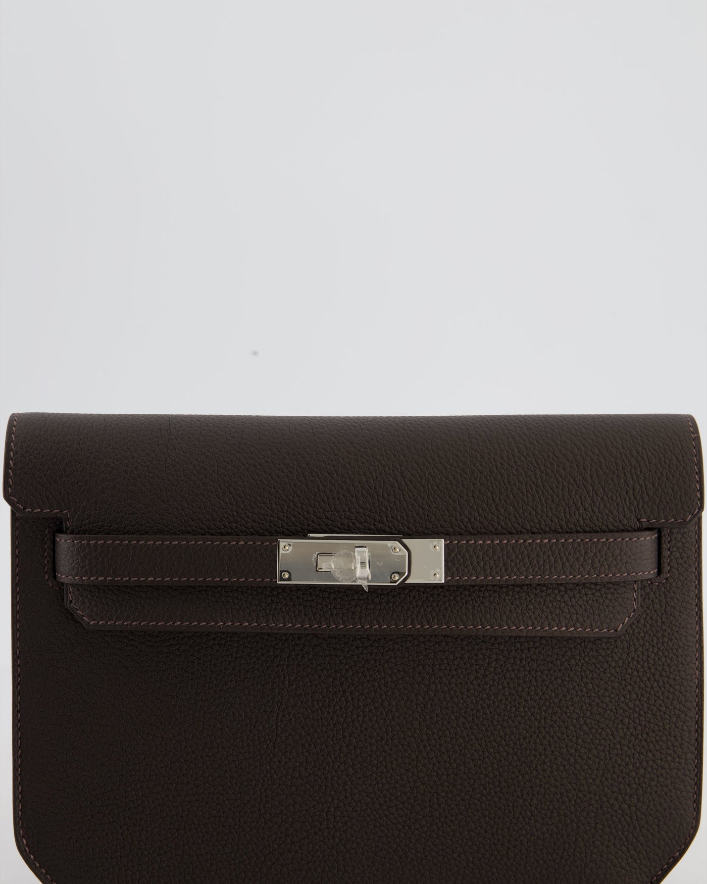 *RARE* Hermes Kelly Depeches 25 Bag in Bai Brun Togo Leather with Palladium Hardware - Product Image 14