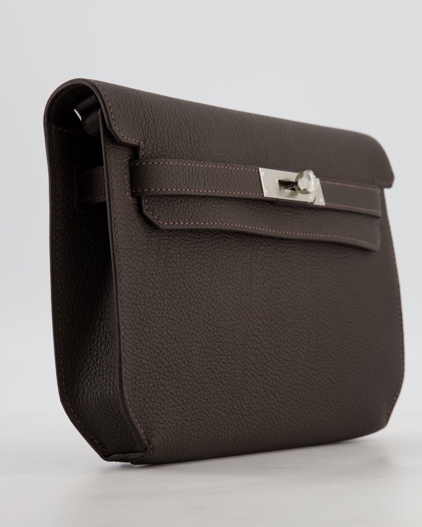*RARE* Hermes Kelly Depeches 25 Bag in Bai Brun Togo Leather with Palladium Hardware - Product Image 10