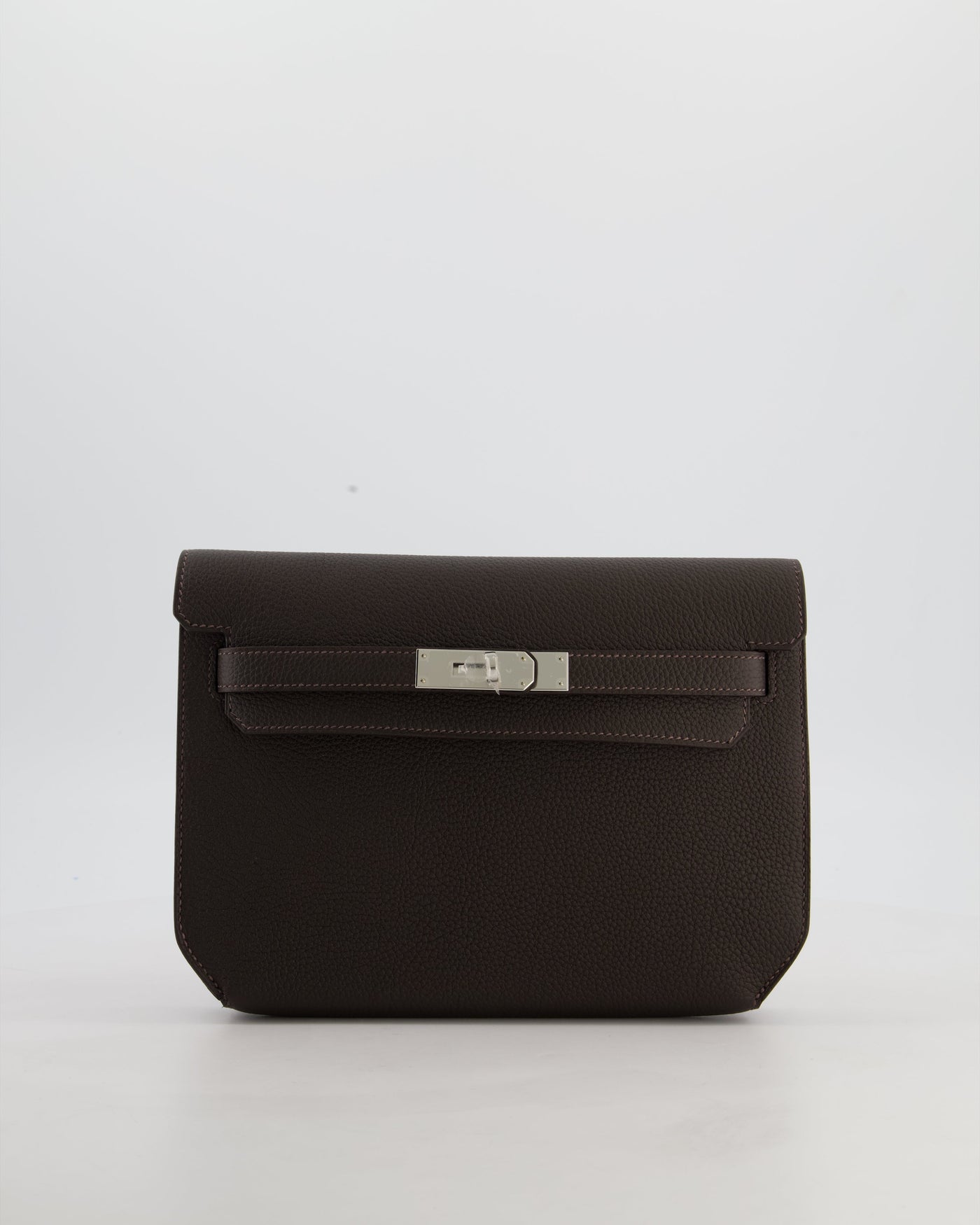 *RARE* Hermes Kelly Depeches 25 Bag in Bai Brun Togo Leather with Palladium Hardware - Product Image 21