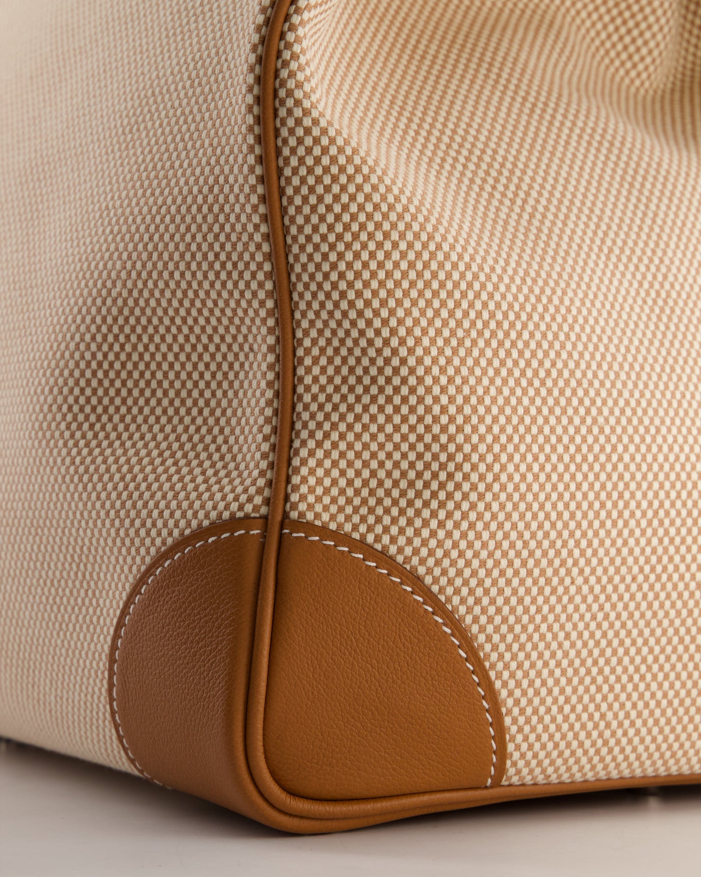 *RARE* Hermes Haut à Courroies HAC 50 Bag in Gold Evercolour Leather & Écru/Beige Toile Cross Canvas with Palladium Hardware - Product Image 12