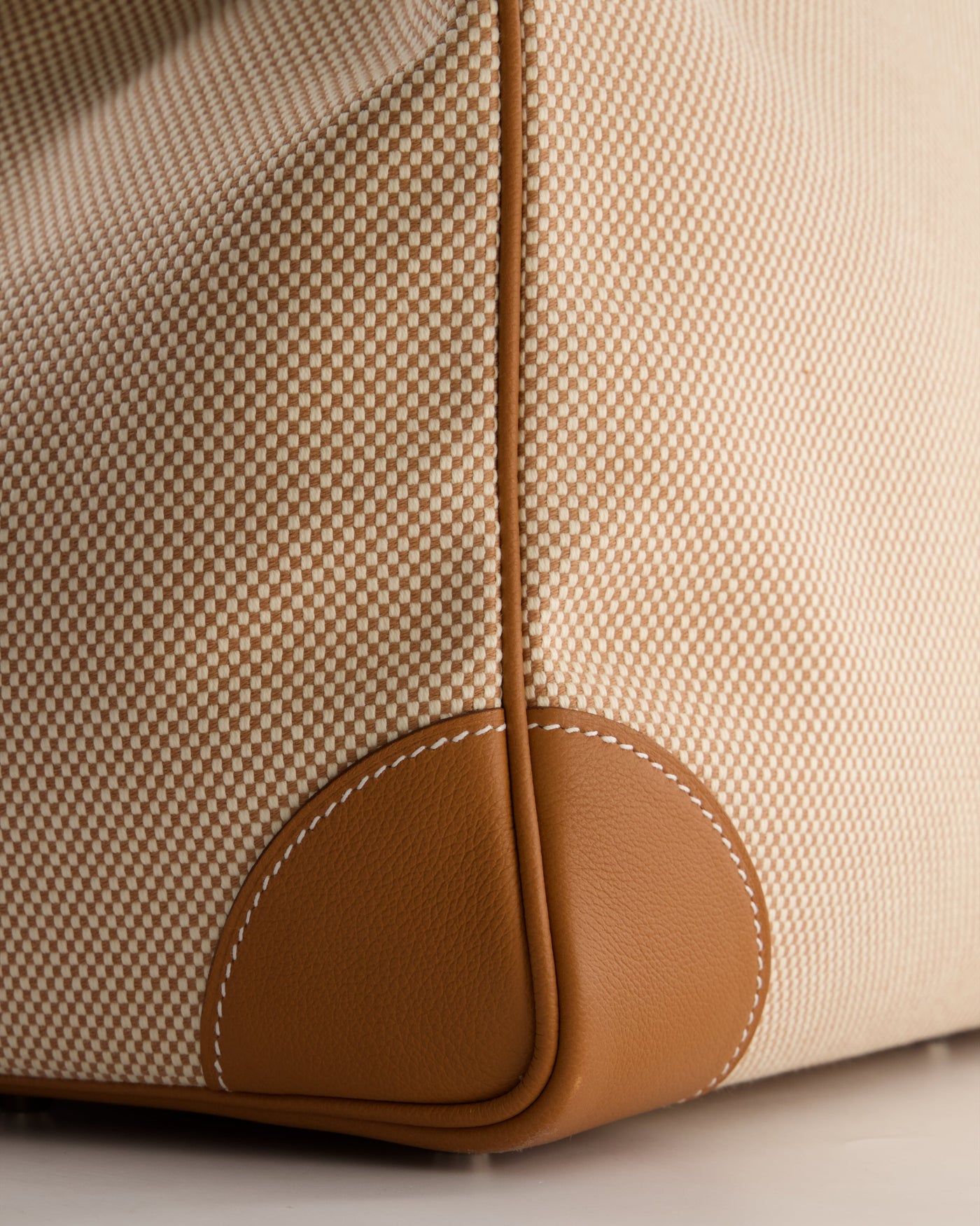 *RARE* Hermes Haut à Courroies HAC 50 Bag in Gold Evercolour Leather & Écru/Beige Toile Cross Canvas with Palladium Hardware - Product Image 13