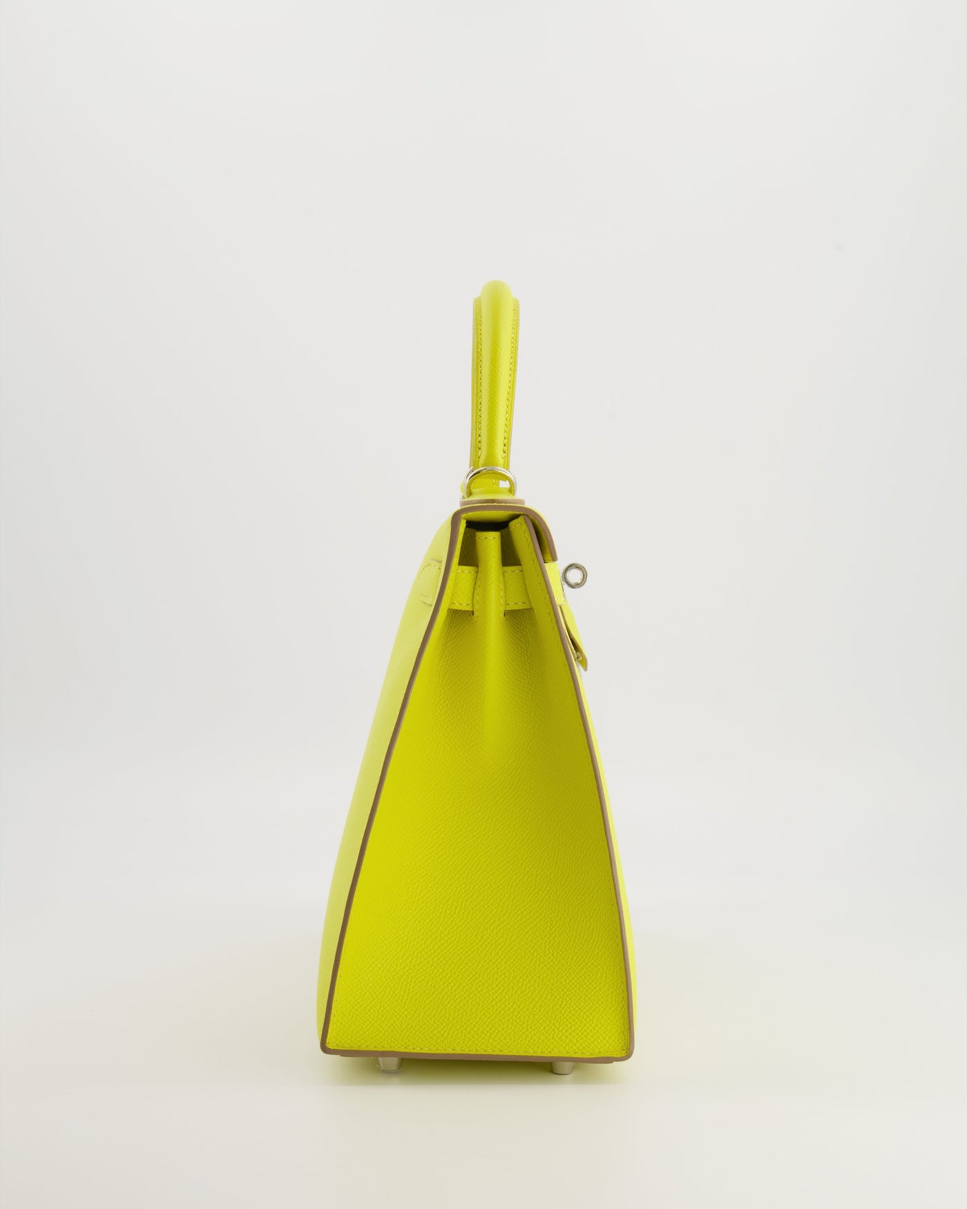 Hermes Kelly 28 Sellier Bag in Lime Epsom Leather with Palladium Hardware - Product Image 6