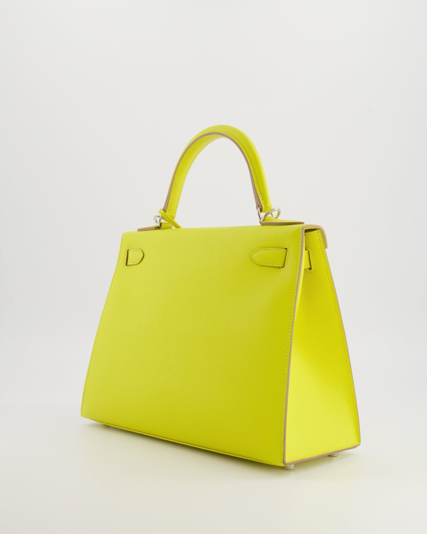 Hermes Kelly 28 Sellier Bag in Lime Epsom Leather with Palladium Hardware - Product Image 8