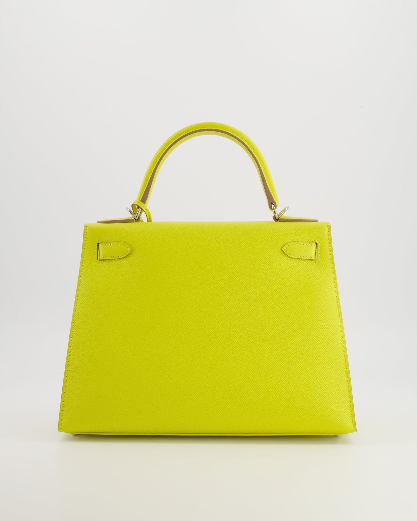 Hermes Kelly 28 Sellier Bag in Lime Epsom Leather with Palladium Hardware - Product Image 10