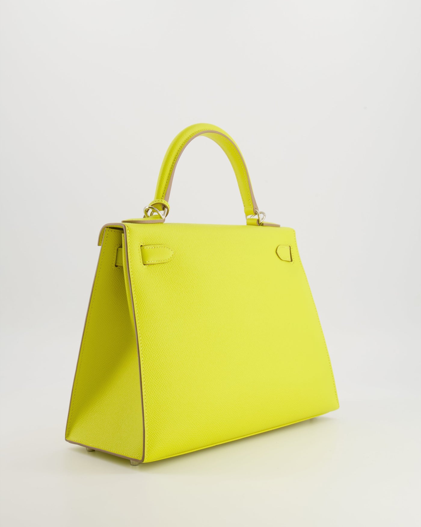 Hermes Kelly 28 Sellier Bag in Lime Epsom Leather with Palladium Hardware - Product Image 9