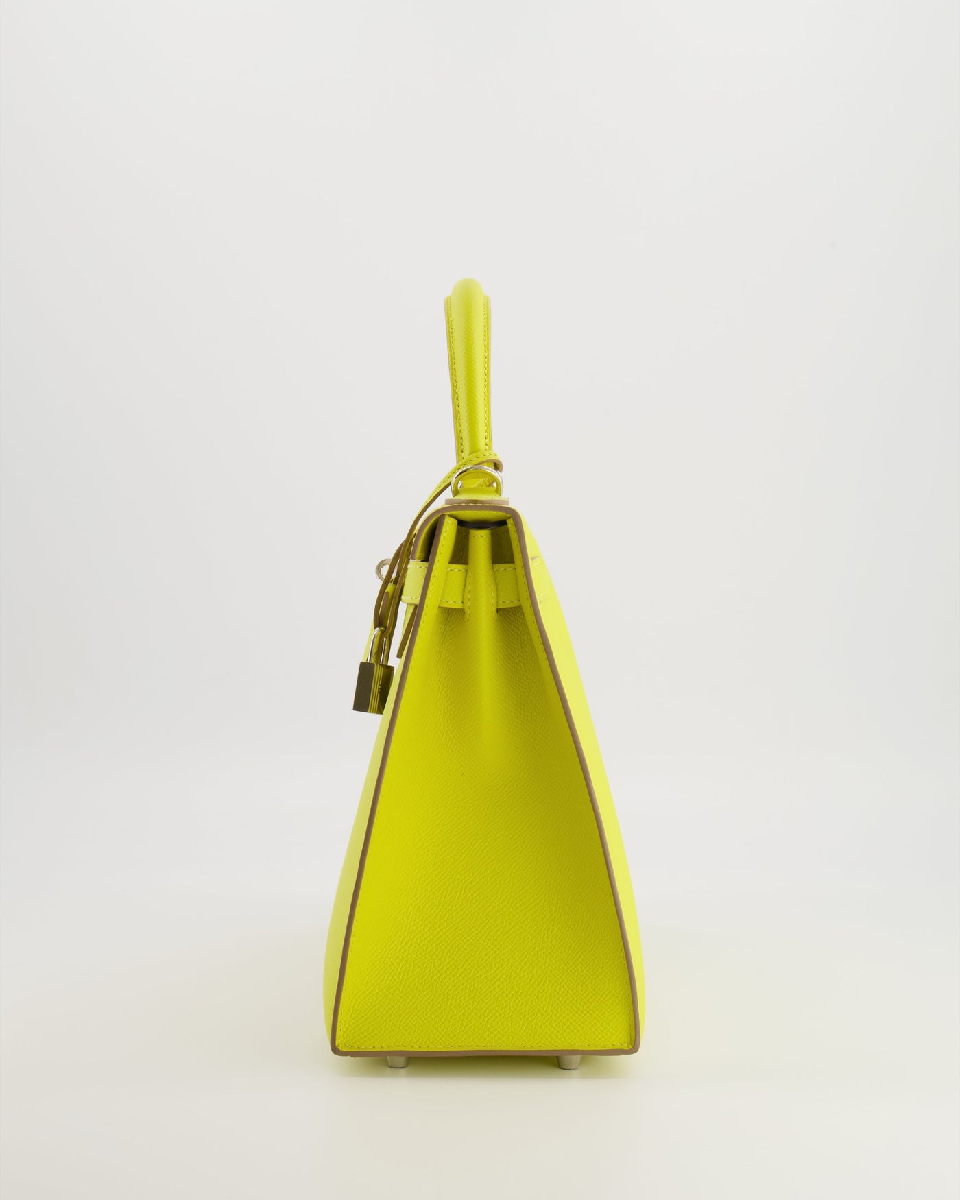 Hermes Kelly 28 Sellier Bag in Lime Epsom Leather with Palladium Hardware - Product Image 7