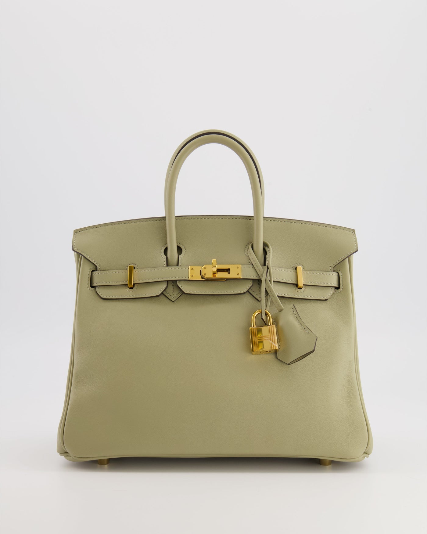 Hermes Birkin 25 Retourne Bag in Sauge Swift Leather with Gold Hardware | Studio Nafay