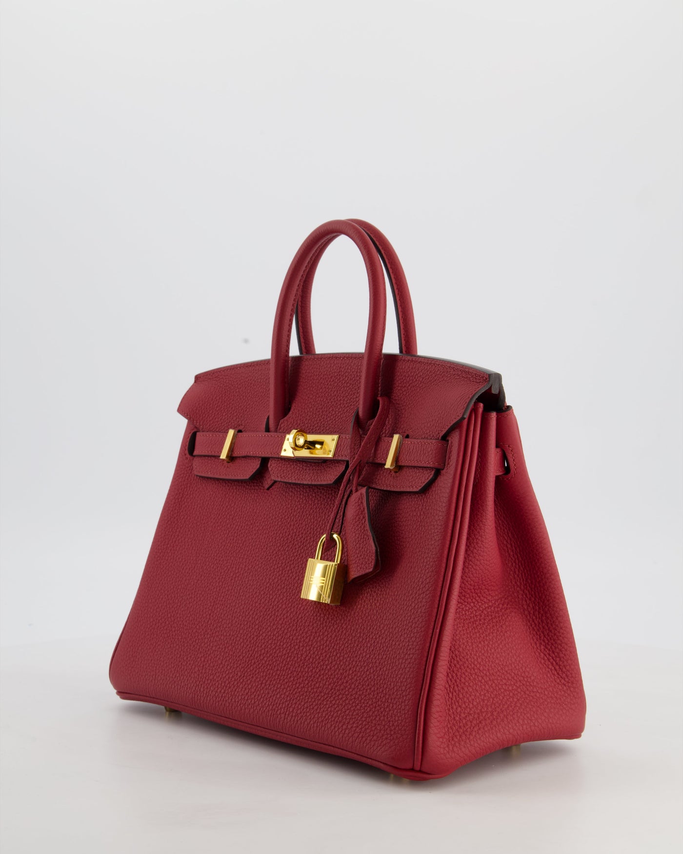 Hermes Birkin 25 Retourne Bag in Rouge Grenat Togo Leather with Gold Hardware - Product Image 11