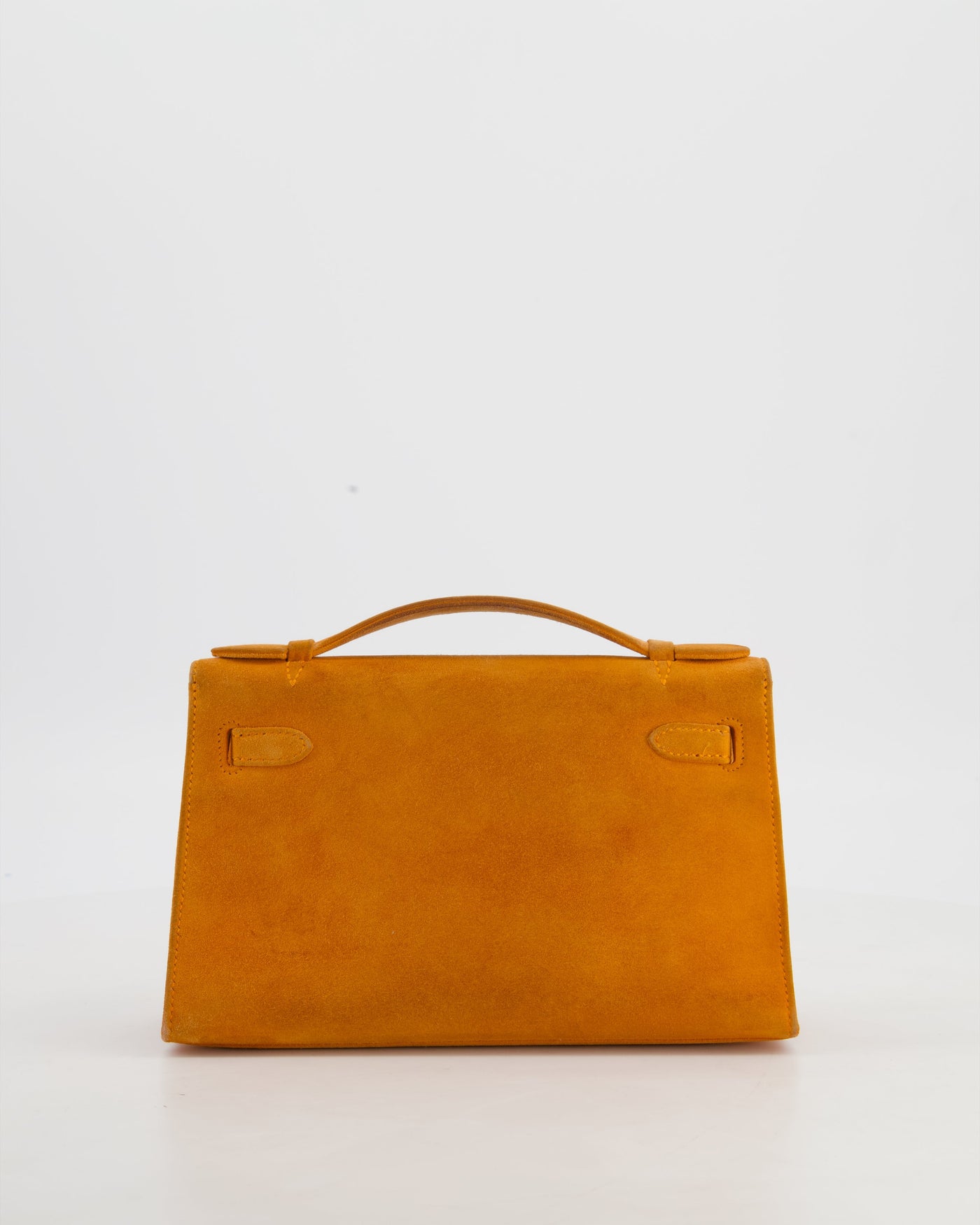Hermes Mini Kelly Pochette Bag in Orange Veau Doblis Leather with Gold Hardware - Product Image 7