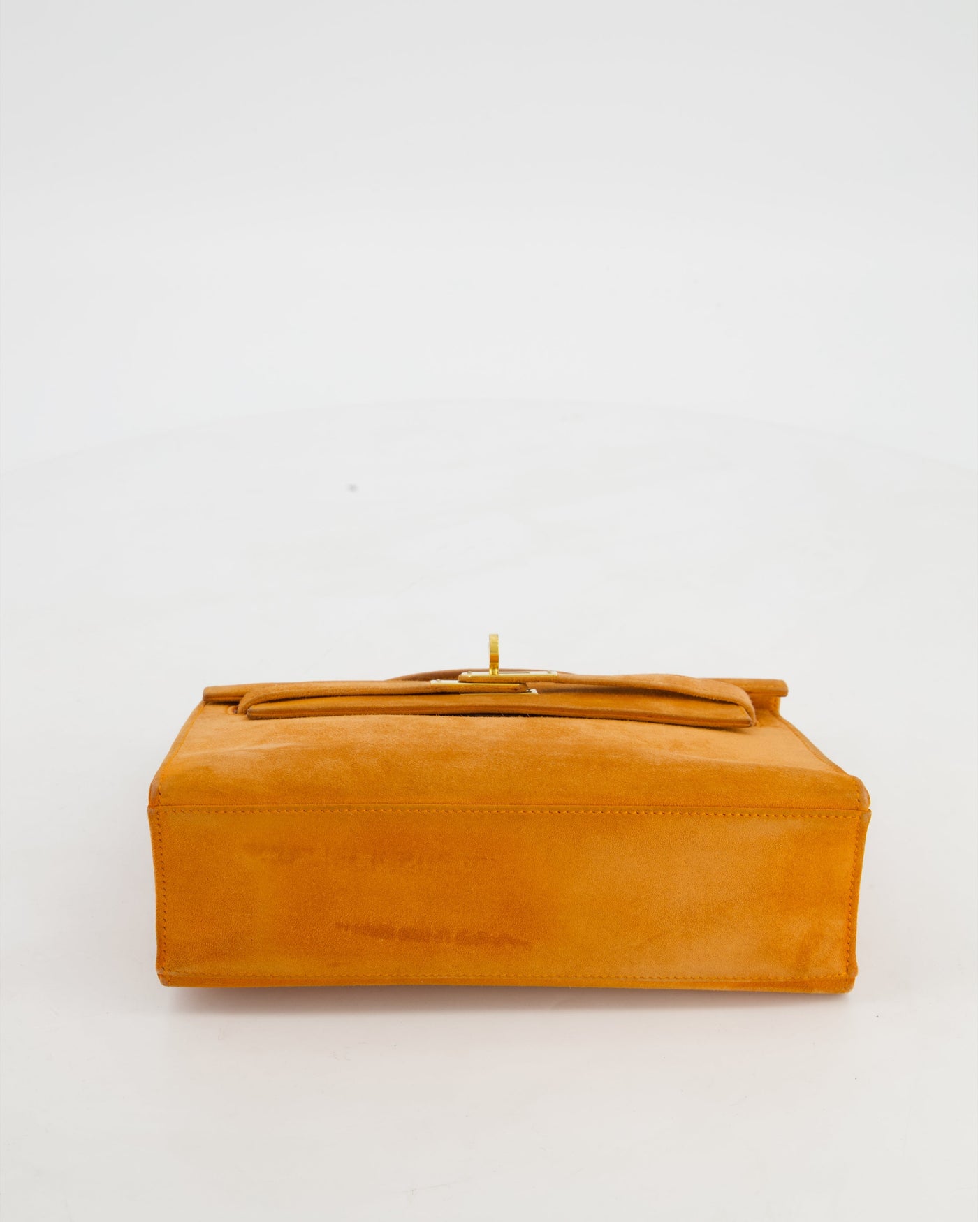 Hermes Mini Kelly Pochette Bag in Orange Veau Doblis Leather with Gold Hardware - Product Image 18