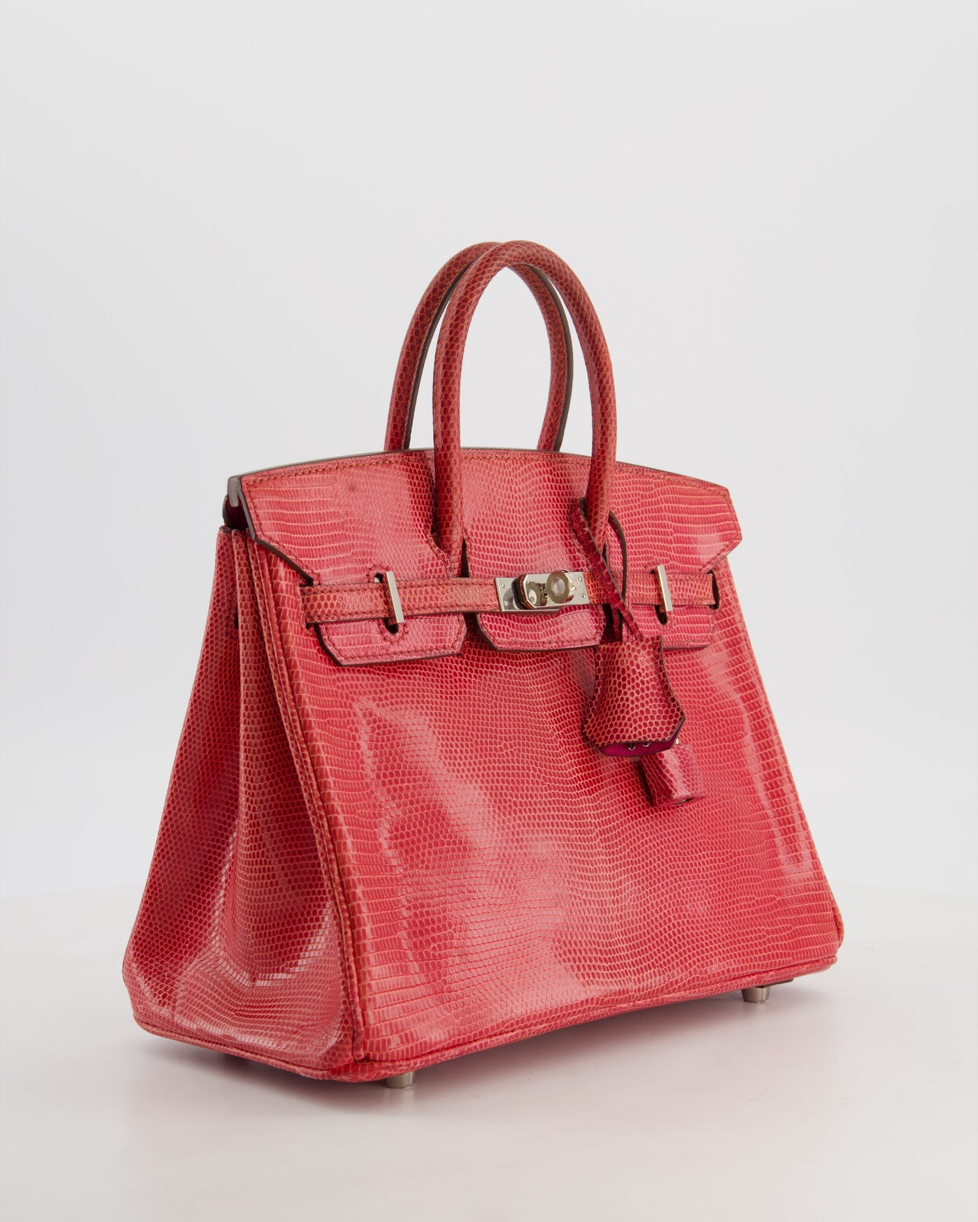 *HOT* Hermes Birkin 25 Verso Retourne Bag in Bougainvillea Lizard Niloticus Leather, Rose Shocking Interior with Palladium Hardware - Product Image 3