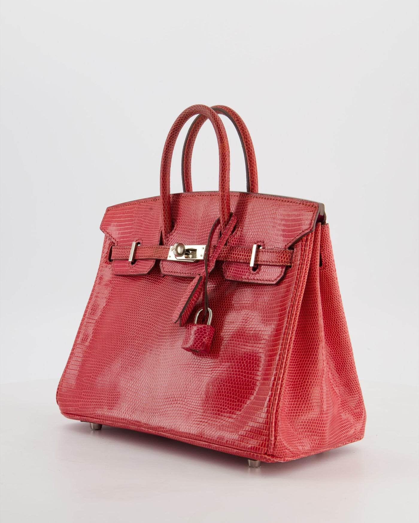 *HOT* Hermes Birkin 25 Verso Retourne Bag in Bougainvillea Lizard Niloticus Leather, Rose Shocking Interior with Palladium Hardware - Product Image 9