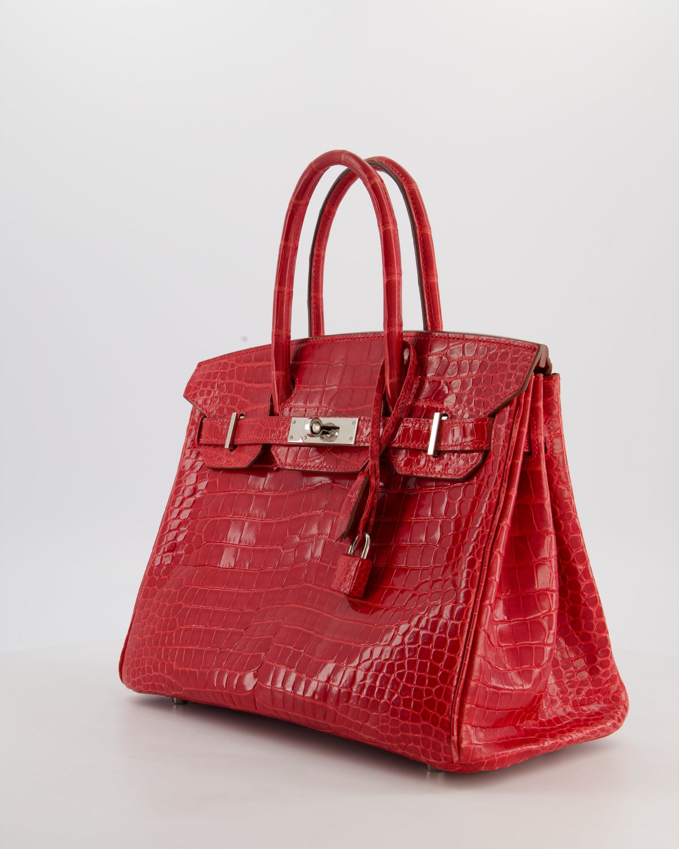 Hermes Birkin 30 Retourne Bag in Braise Shiny Porosus Crocodile Leather with Palladium Hardware - Product Image 8