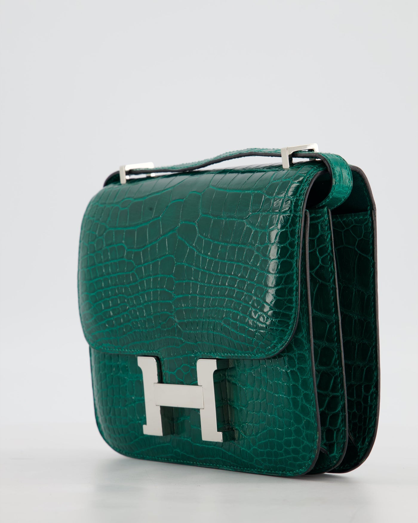 *HOT* Hermes Constance 18 Bag in Vert Bosphore Crocodile Porosus with Palladium Hardware - Product Image 10