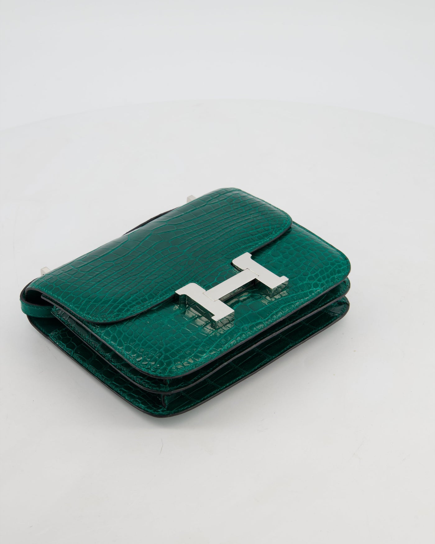 *HOT* Hermes Constance 18 Bag in Vert Bosphore Crocodile Porosus with Palladium Hardware - Product Image 15