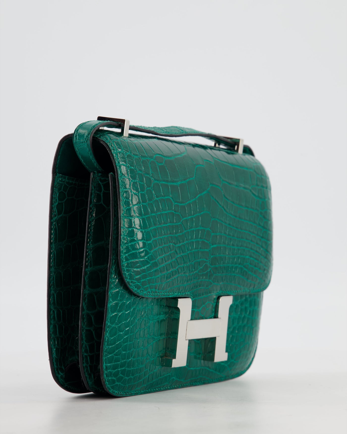 *HOT* Hermes Constance 18 Bag in Vert Bosphore Crocodile Porosus with Palladium Hardware - Product Image 9