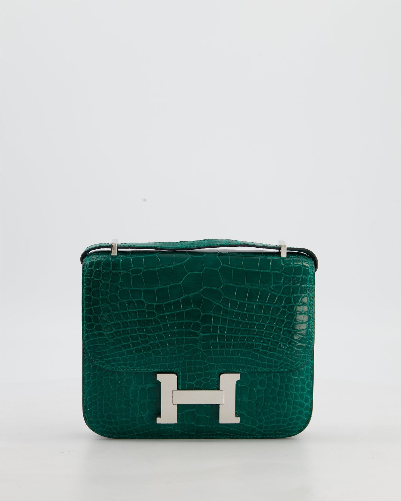 *HOT* Hermes Constance 18 Bag in Vert Bosphore Crocodile Porosus with Palladium Hardware | Studio Nafay