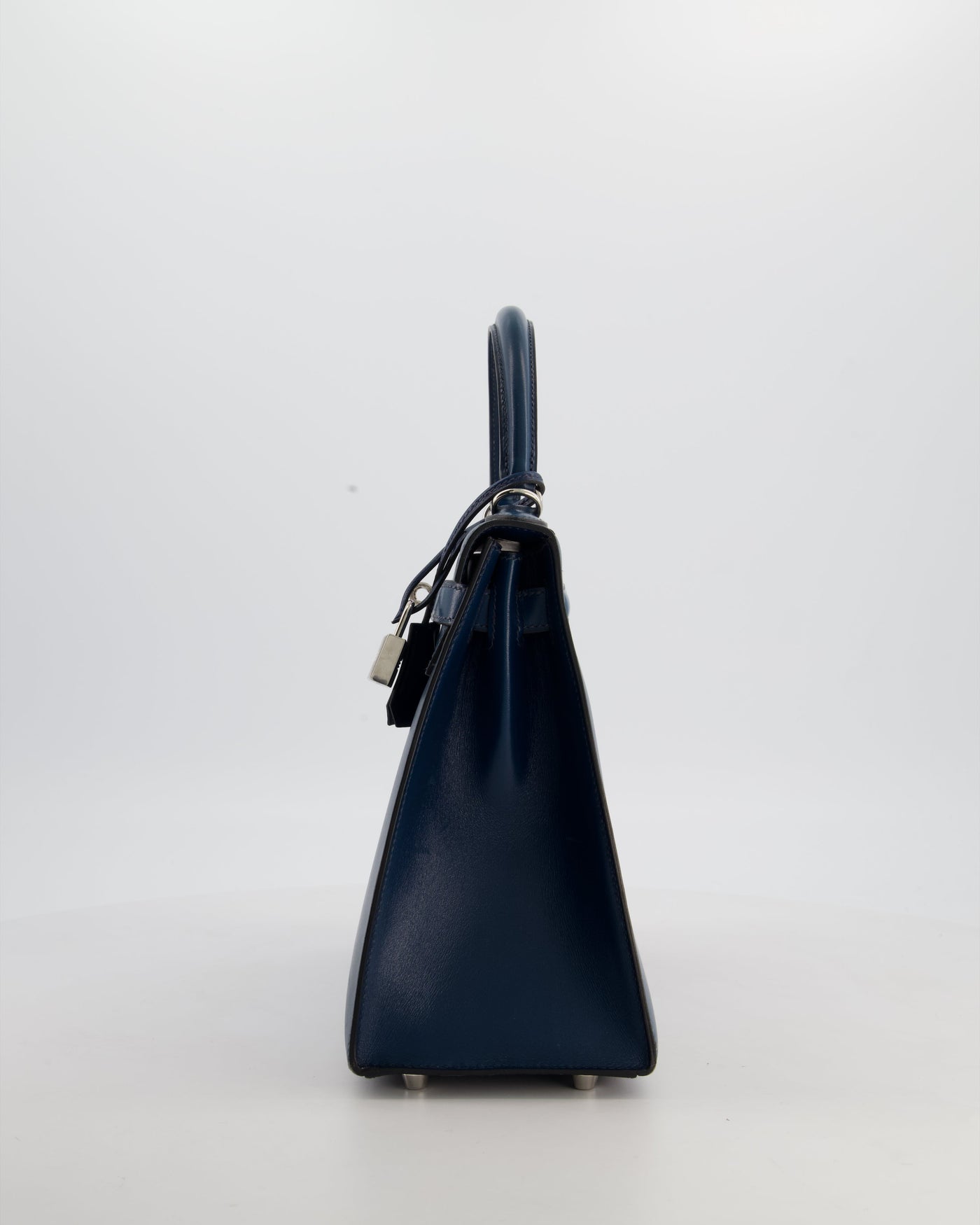 *VERY RARE* Hermes Kelly 28 Sellier Bag in Bleu De Prusse Box Calf Leather with Guilloche Palladium Hardware - Product Image 10
