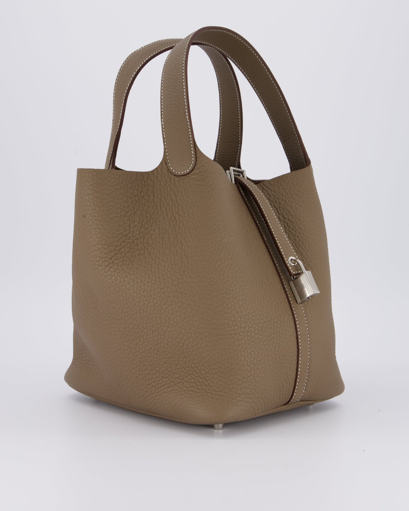 Hermes Picotin 22 Lock Bag in Etoupe Clemence Leather with Palladium Hardware - Product Image 2