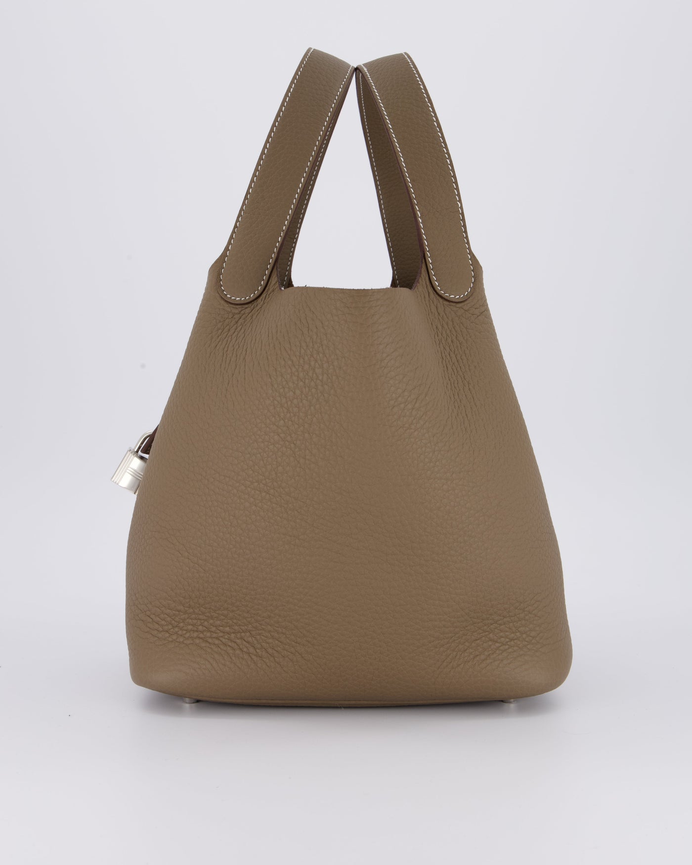 Hermes Picotin 22 Lock Bag in Etoupe Clemence Leather with Palladium Hardware - Product Image 7