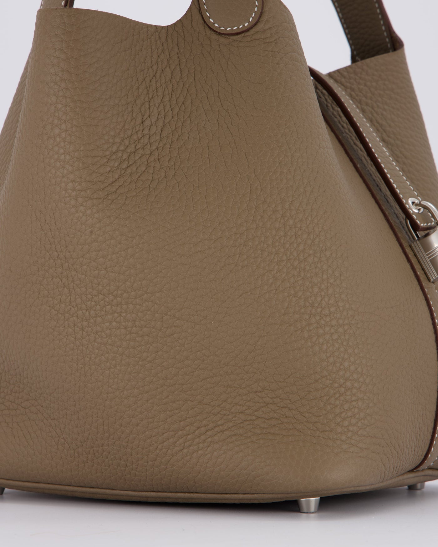Hermes Picotin 22 Lock Bag in Etoupe Clemence Leather with Palladium Hardware - Product Image 10