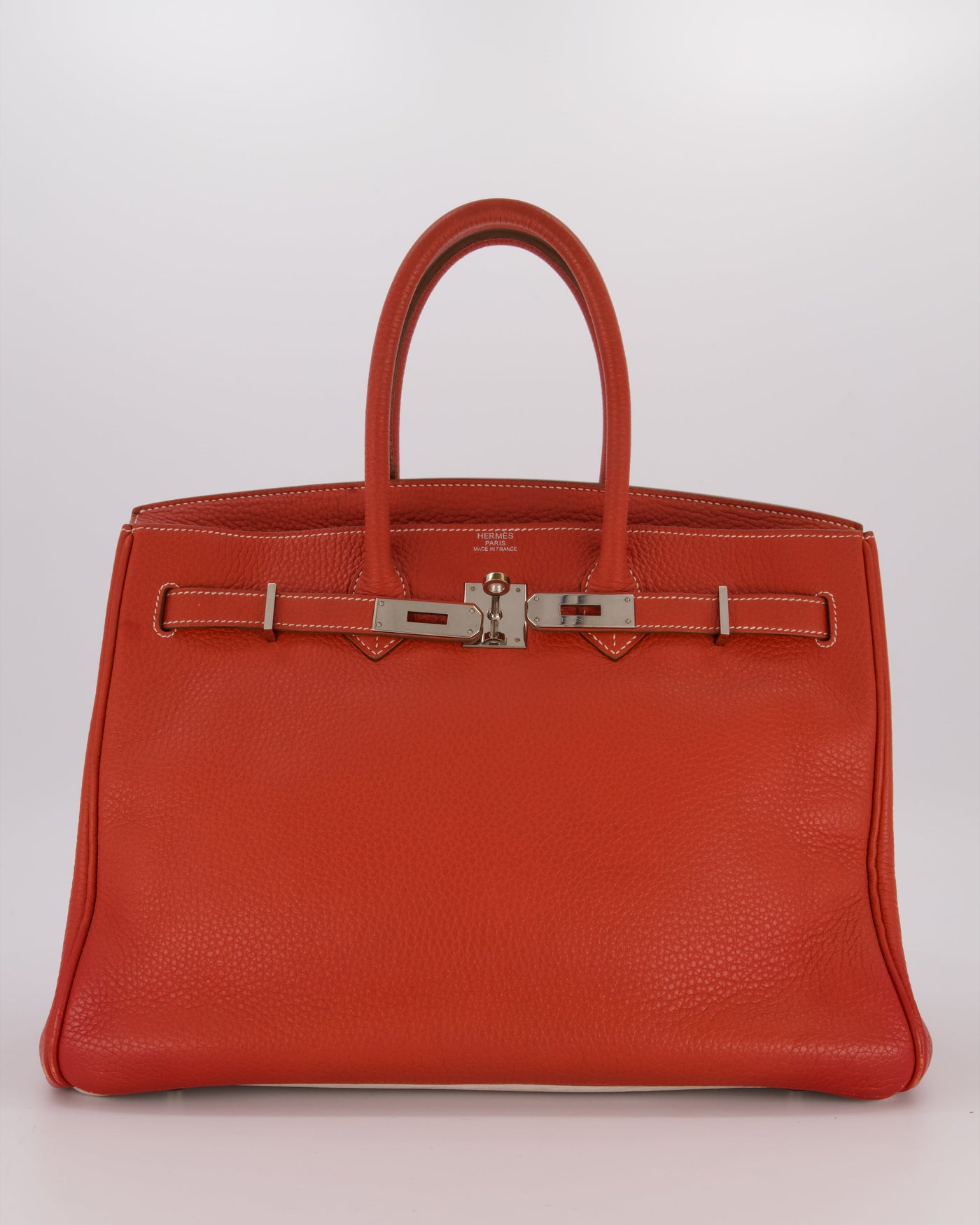Hermes Birkin 35 Bag in Sanguine and Blanc Clemence Leather with Palladium Hardware - Product Image 2