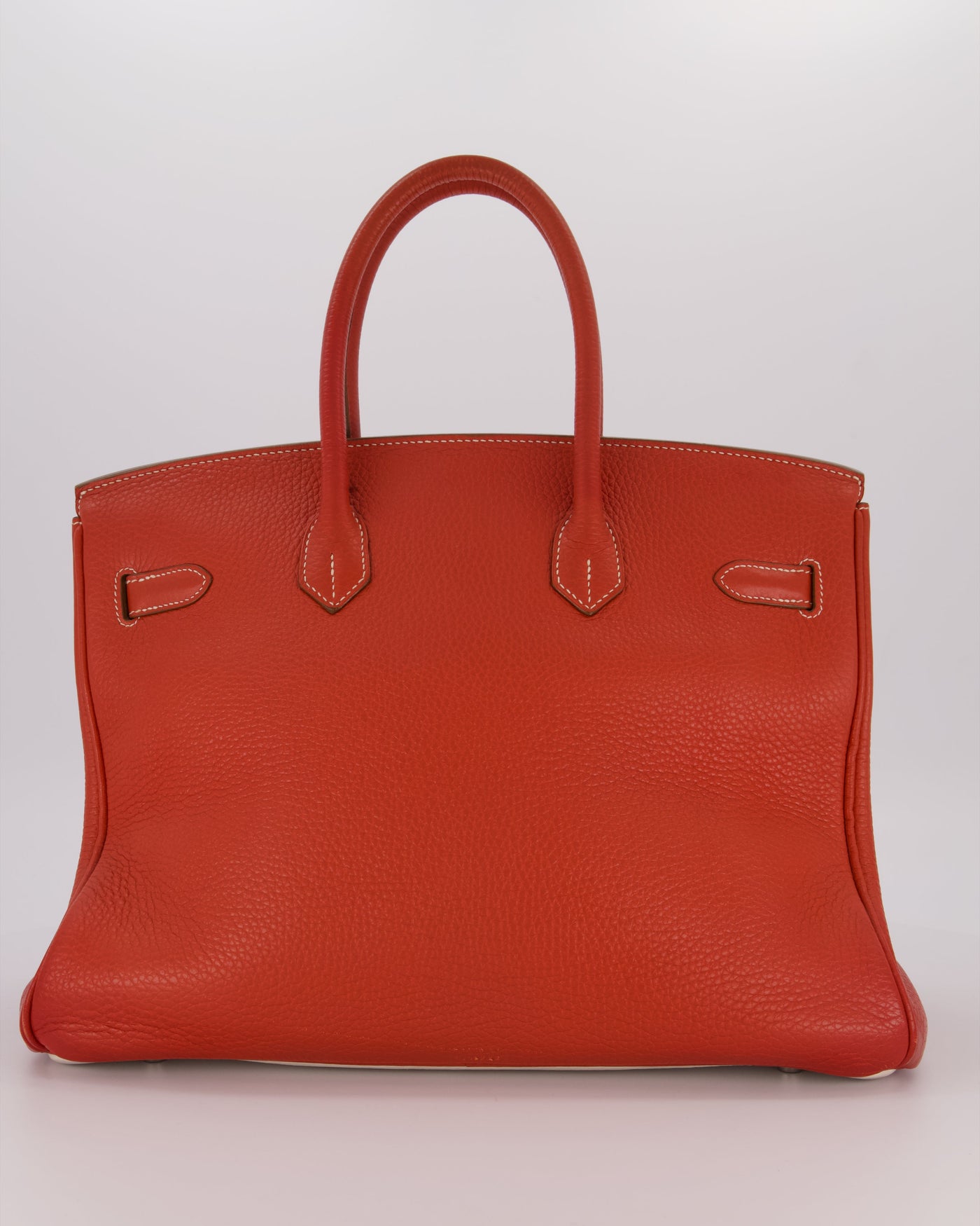 Hermes Birkin 35 Bag in Sanguine and Blanc Clemence Leather with Palladium Hardware - Product Image 6