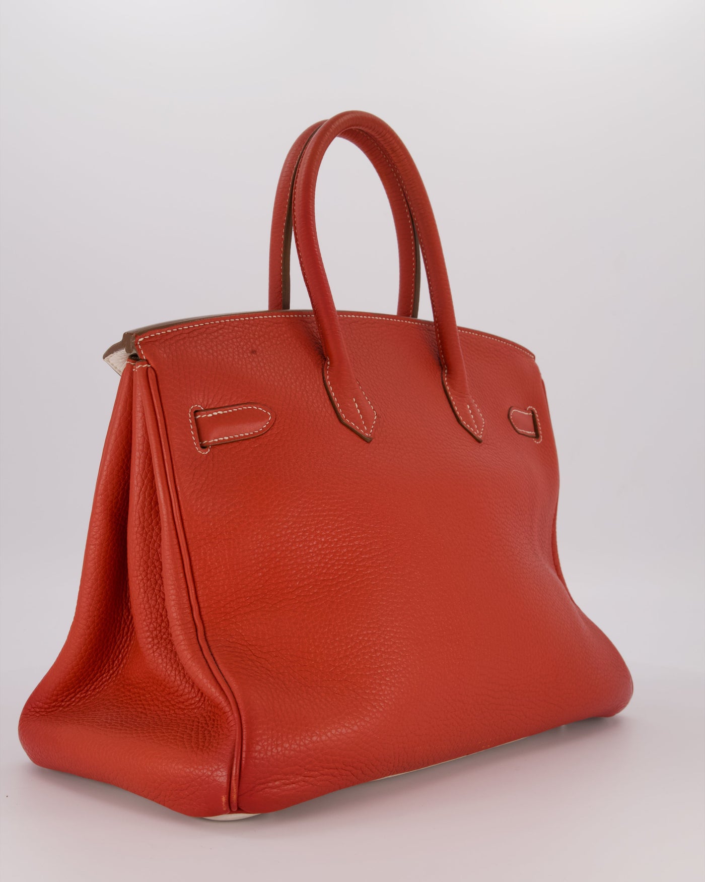 Hermes Birkin 35 Bag in Sanguine and Blanc Clemence Leather with Palladium Hardware - Product Image 7