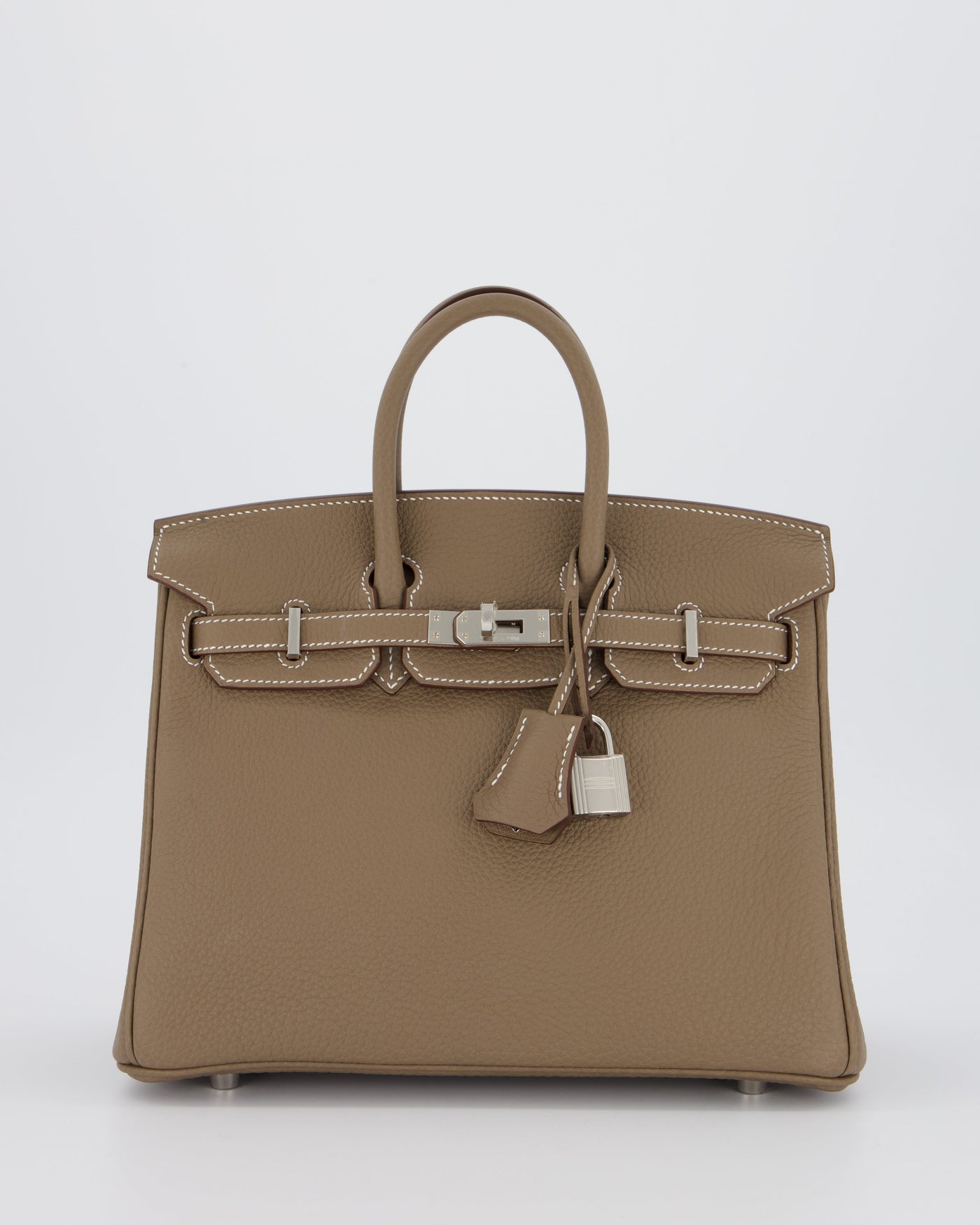 Hermes Birkin 25 Retourne Bag in Etoupe Togo Leather with Palladium Hardware | Studio Nafay
