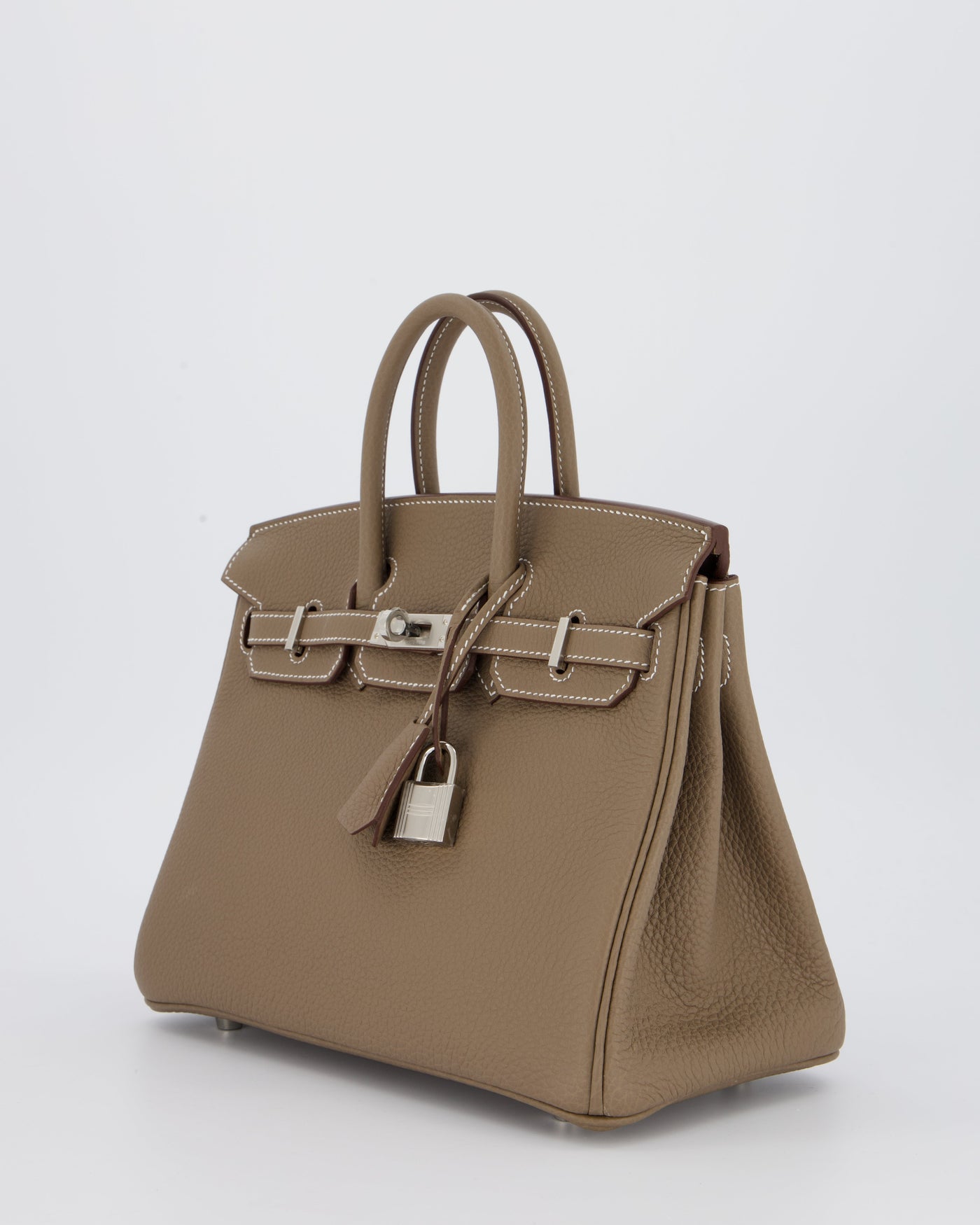 Hermes Birkin 25 Retourne Bag in Etoupe Togo Leather with Palladium Hardware - Product Image 9