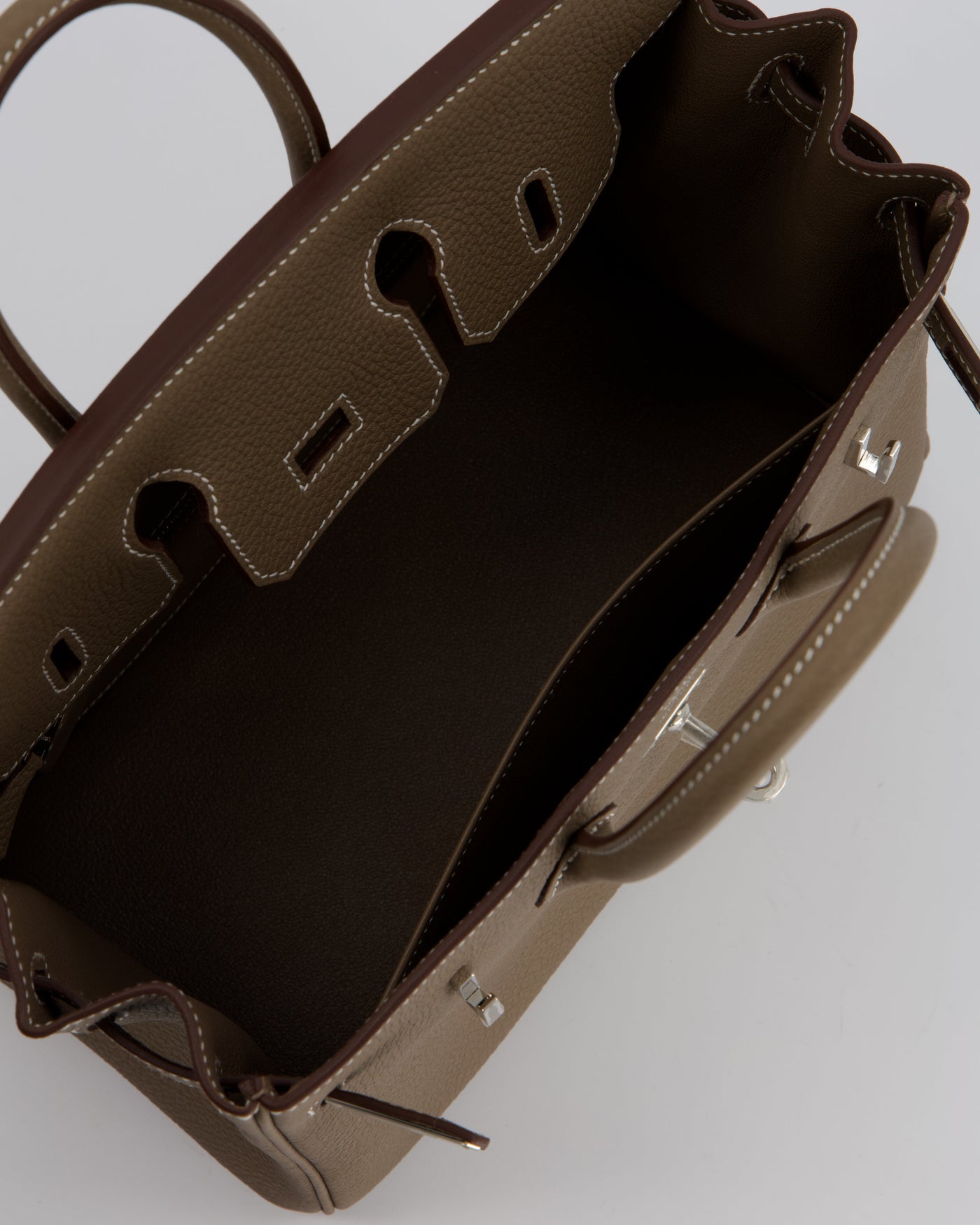 Hermes Birkin 25 Retourne Bag in Etoupe Togo Leather with Palladium Hardware - Product Image 19